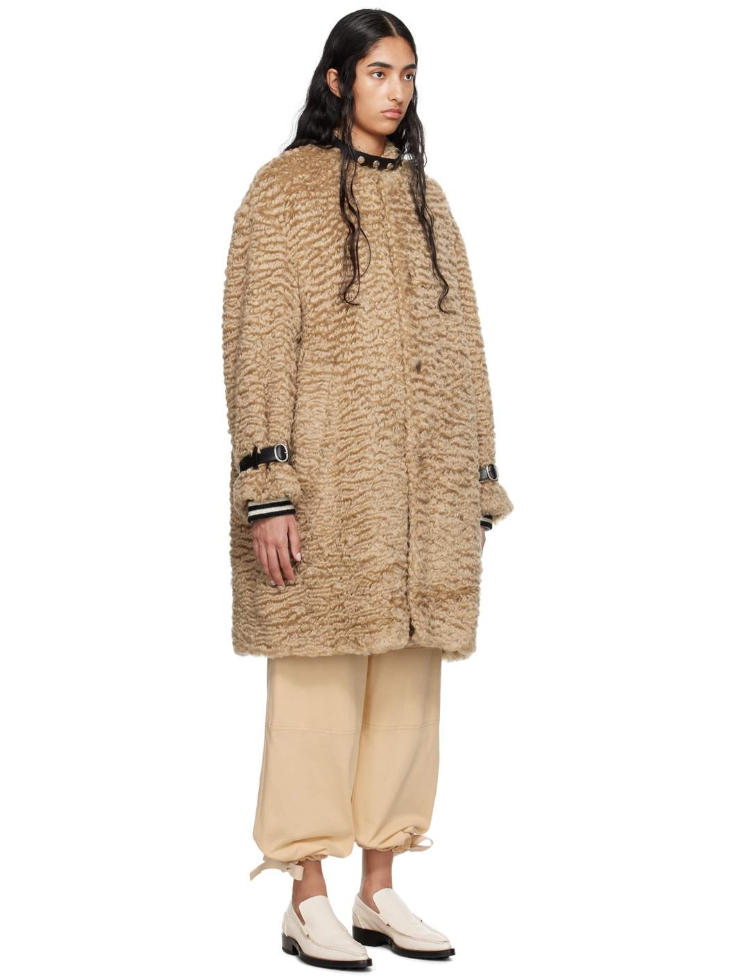 Brown Band Collar Coat - 2