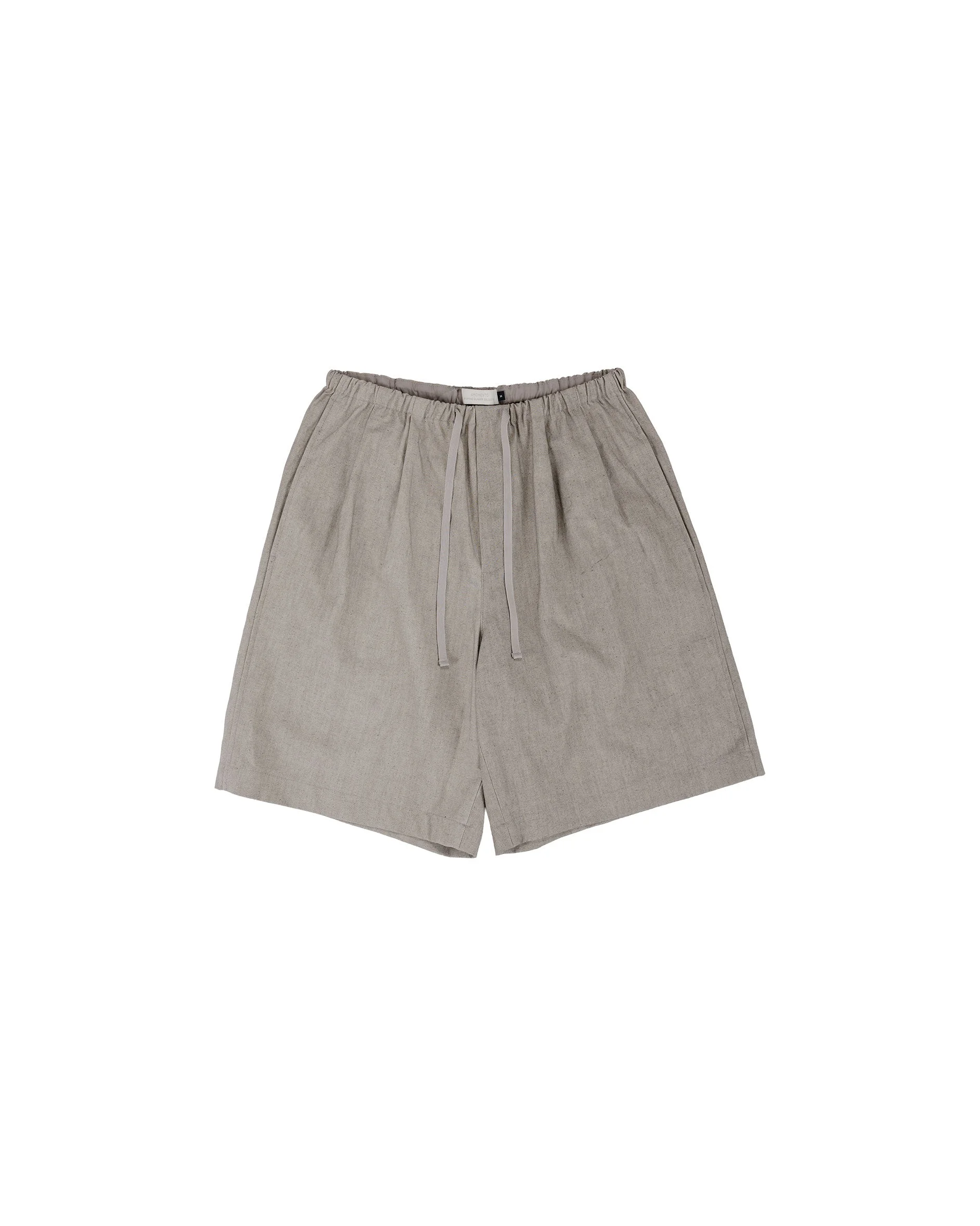 Linen Drawstring Shorts Beige - 1