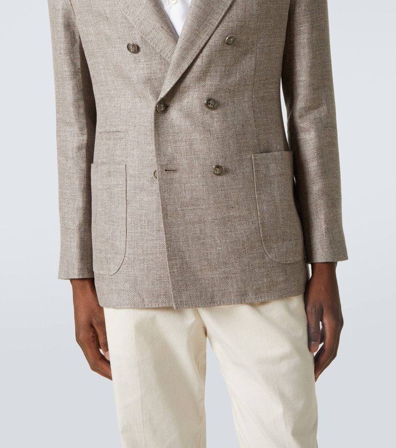 Double-breasted linen, wool, and silk blazer 6