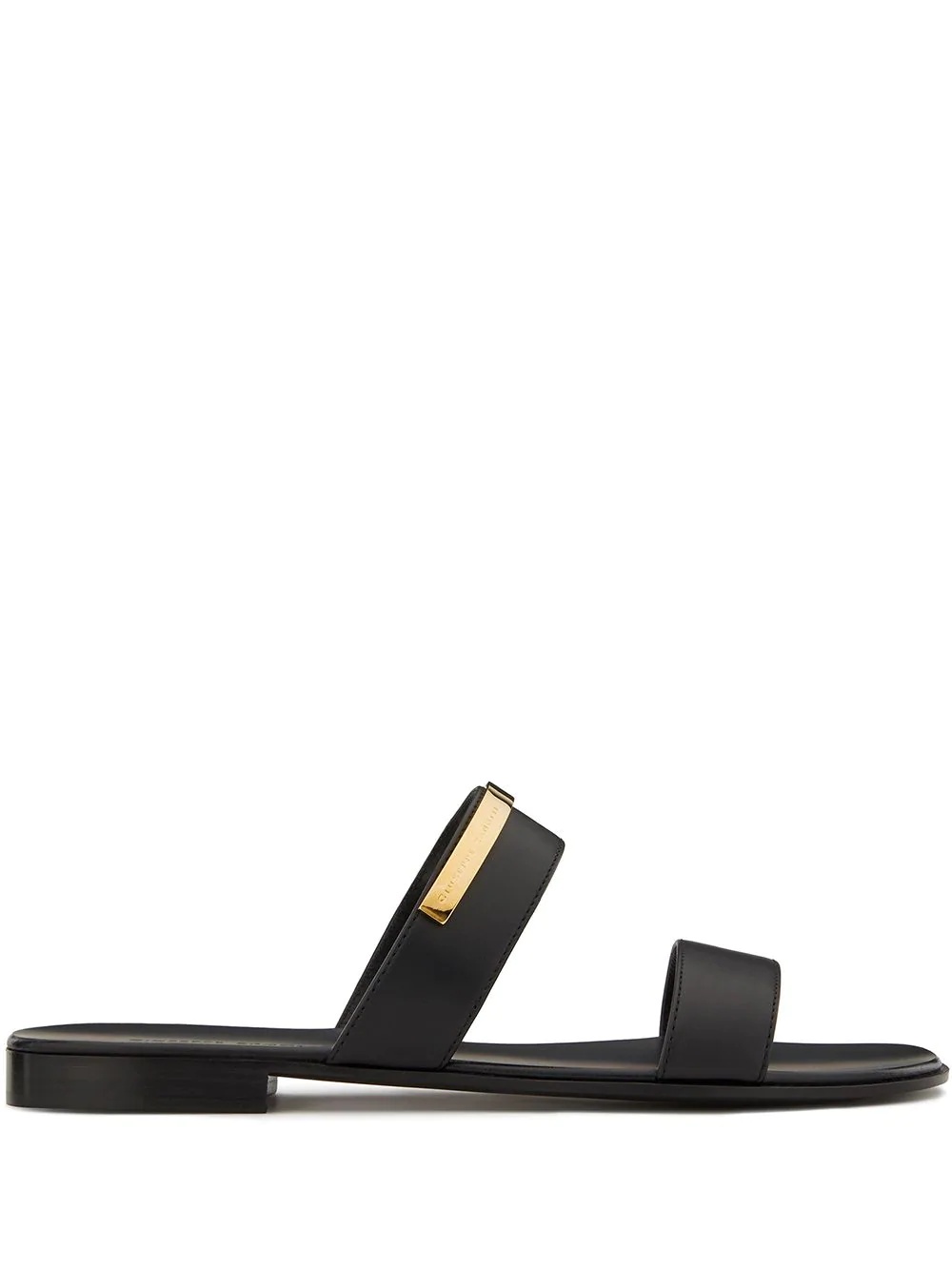 slip-on logo plaque sandals - 1