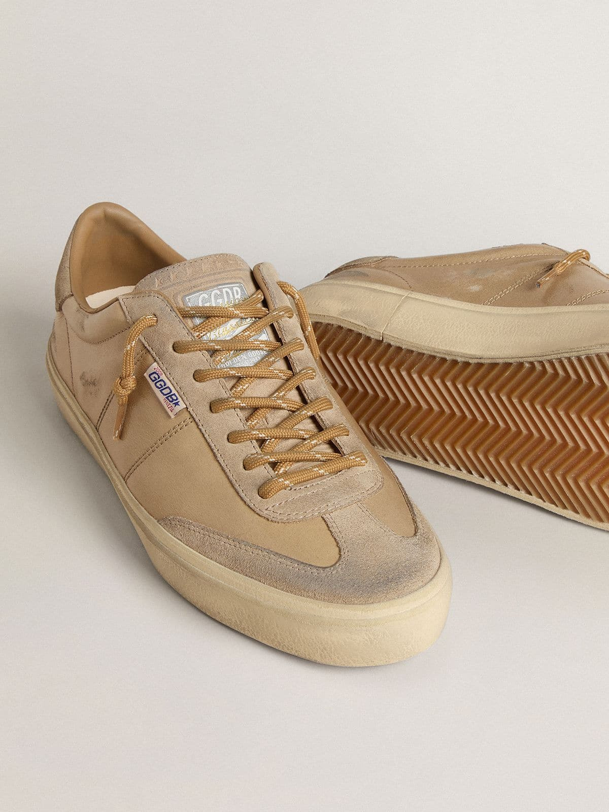Men's Soul Star in beige naplak with beige suede heel tab - 3