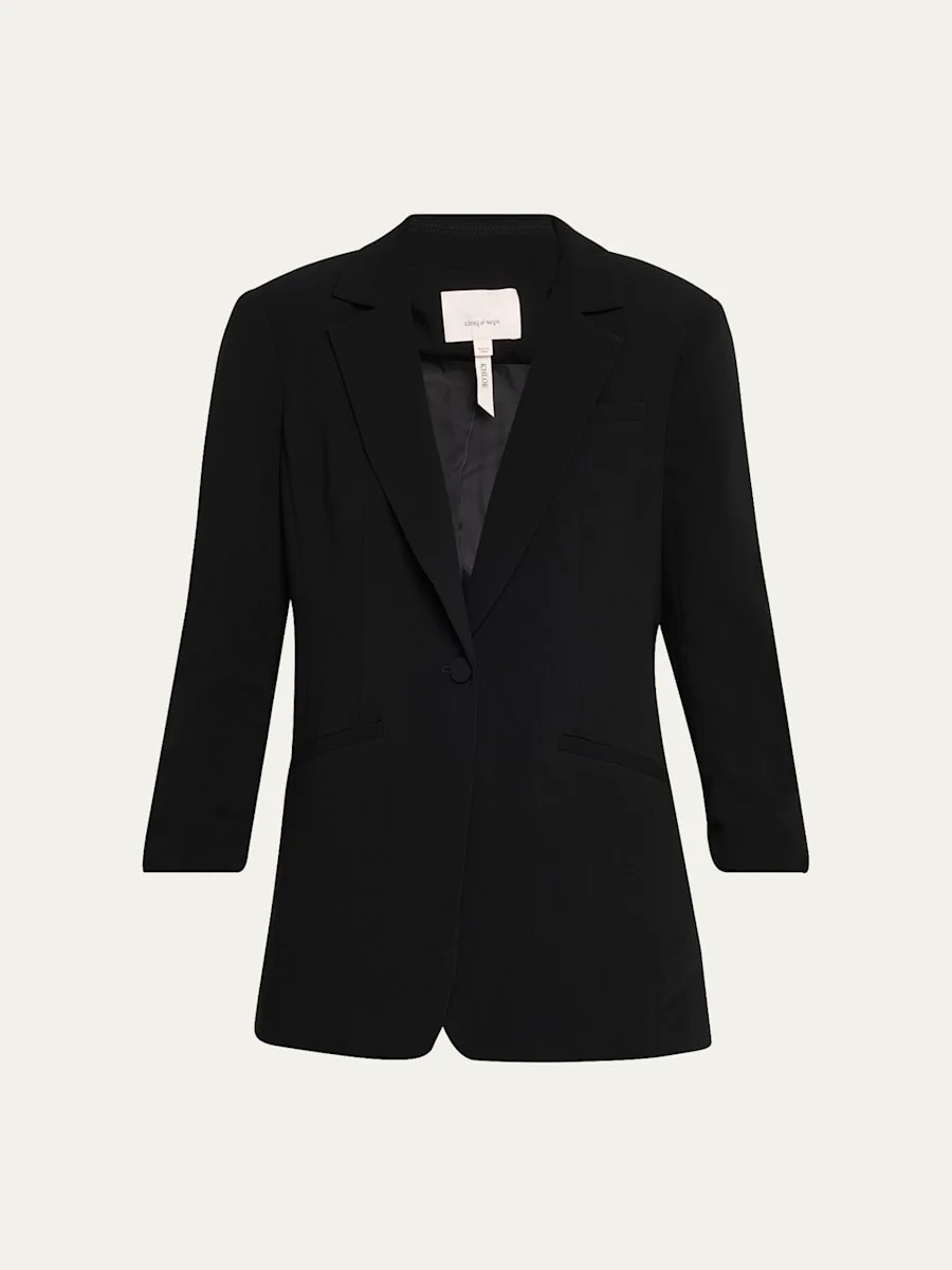 Khloe Crepe 3/4-Sleeve Blazer - 1