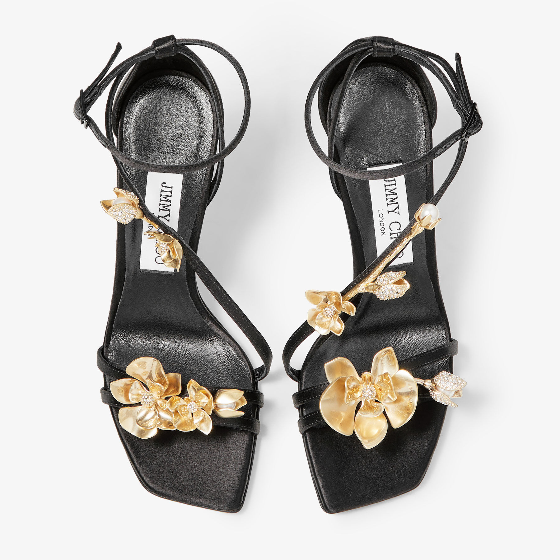 JIMMY CHOO ブラック ストラップサンダル JIMMY CHOO ジミーチュウ ストラップサンダル 24cm LANCE JELLY