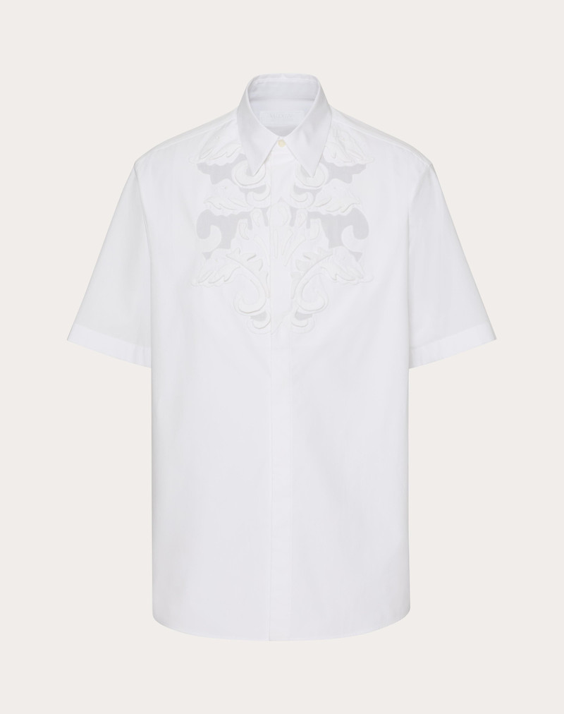 COTTON POPLIN BOWLING SHIRT WITH HIGH RELIEF EMBROIDERY 1