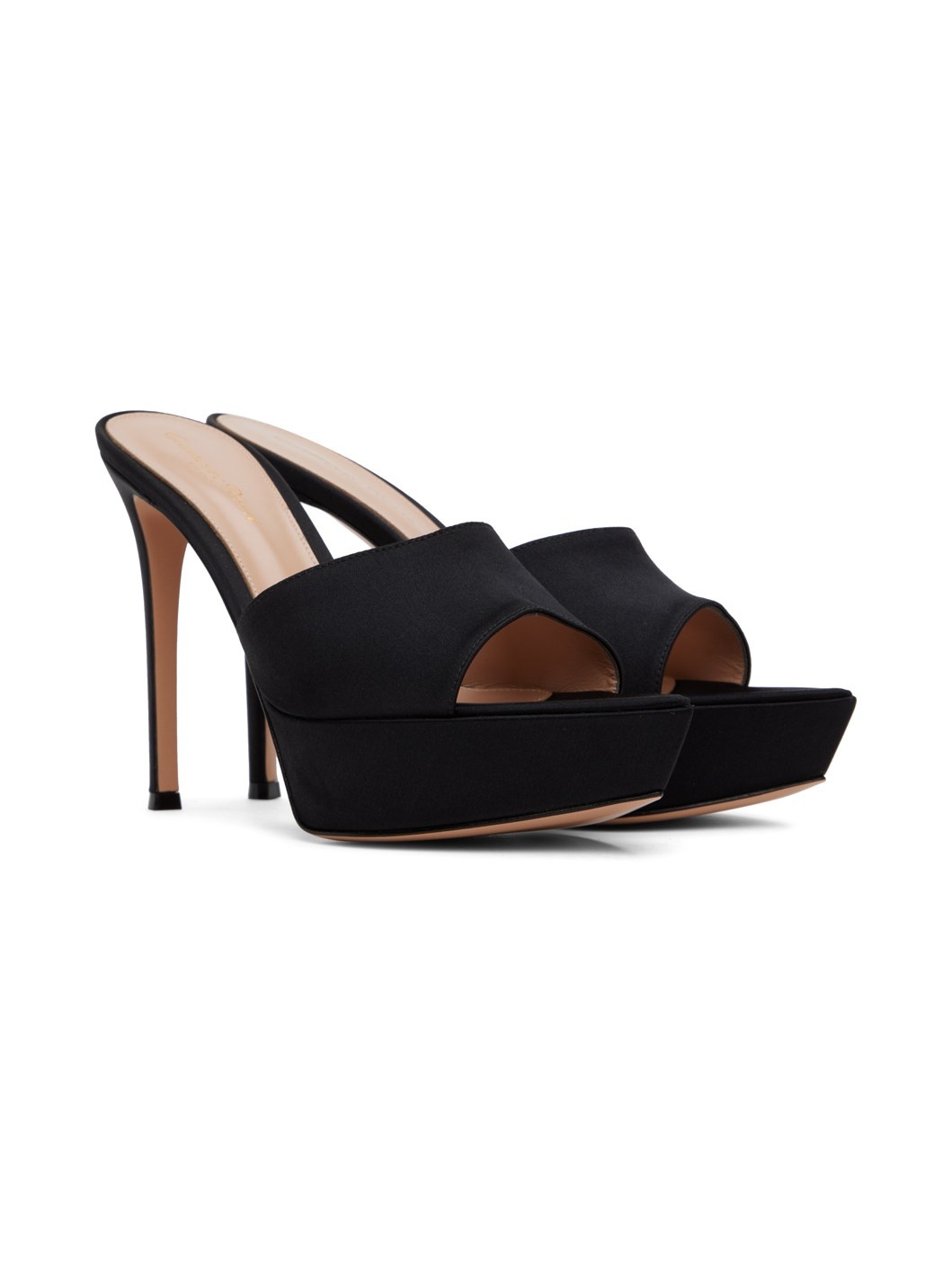 Black Platform Heeled Sandals - 4