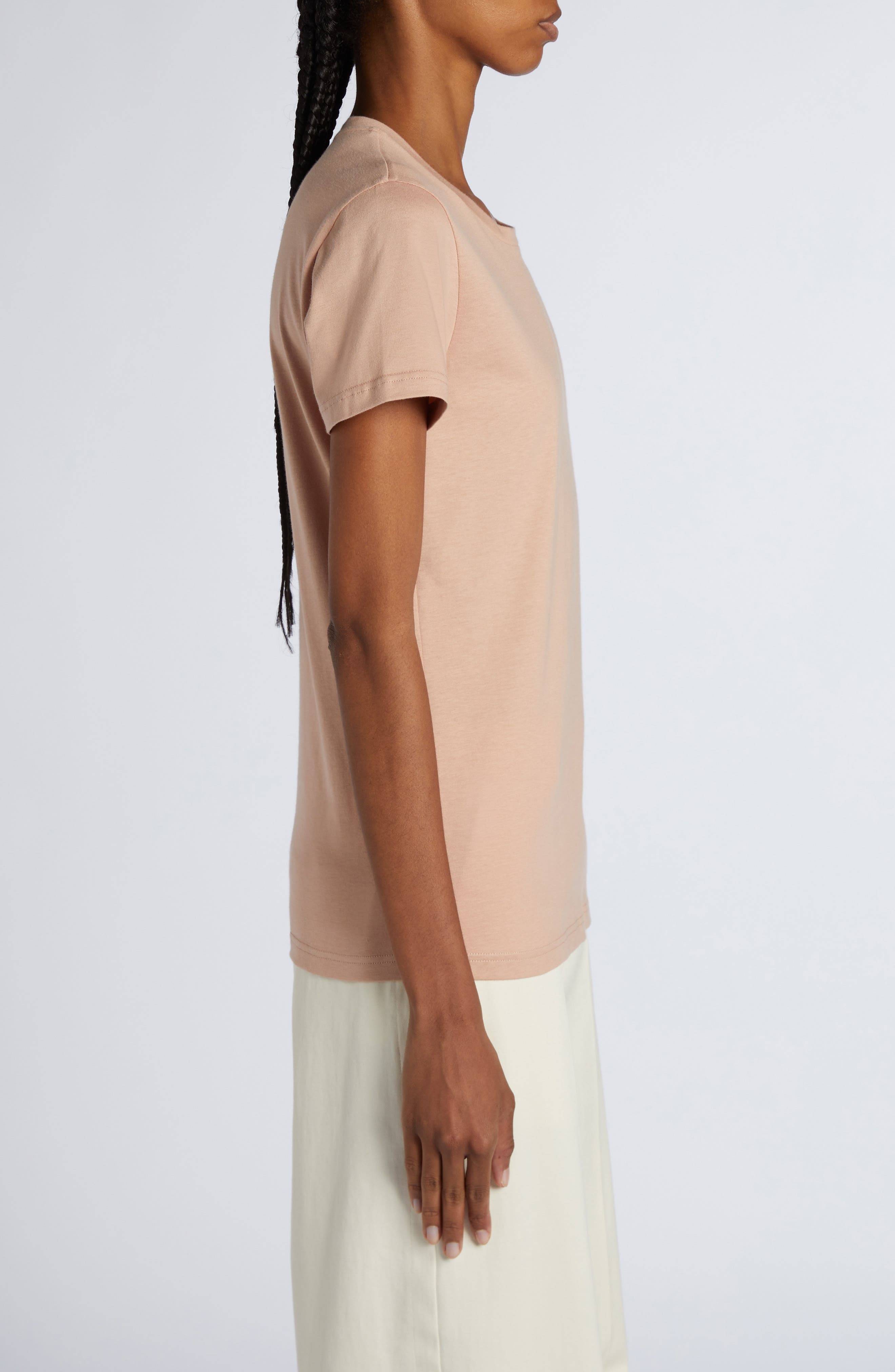 Moncler Logo Patch Cotton Jersey T-Shirt in Pink at Nordstrom - 3