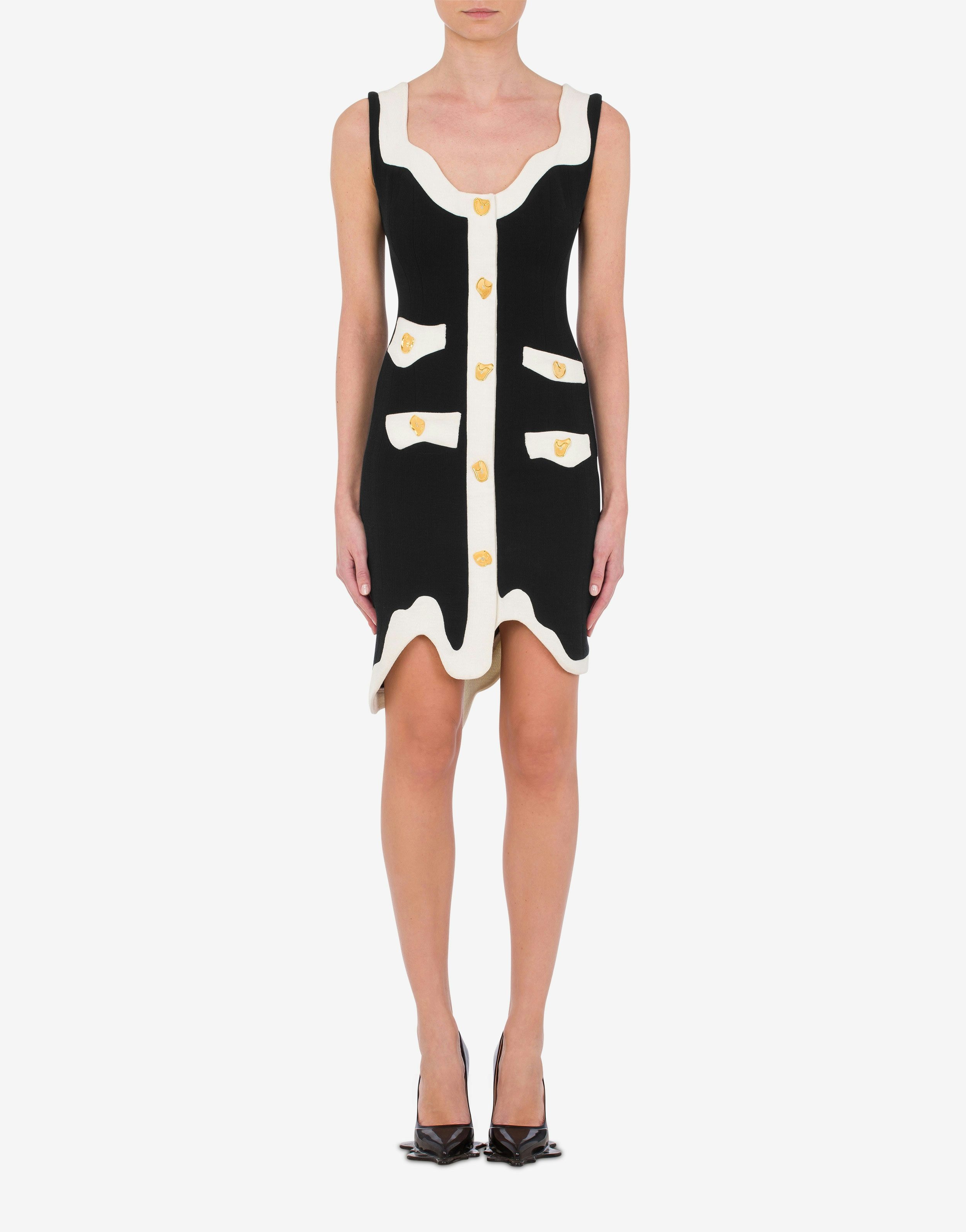 MORPHED EFFECT STRETCH CRÊPE DRESS - 2