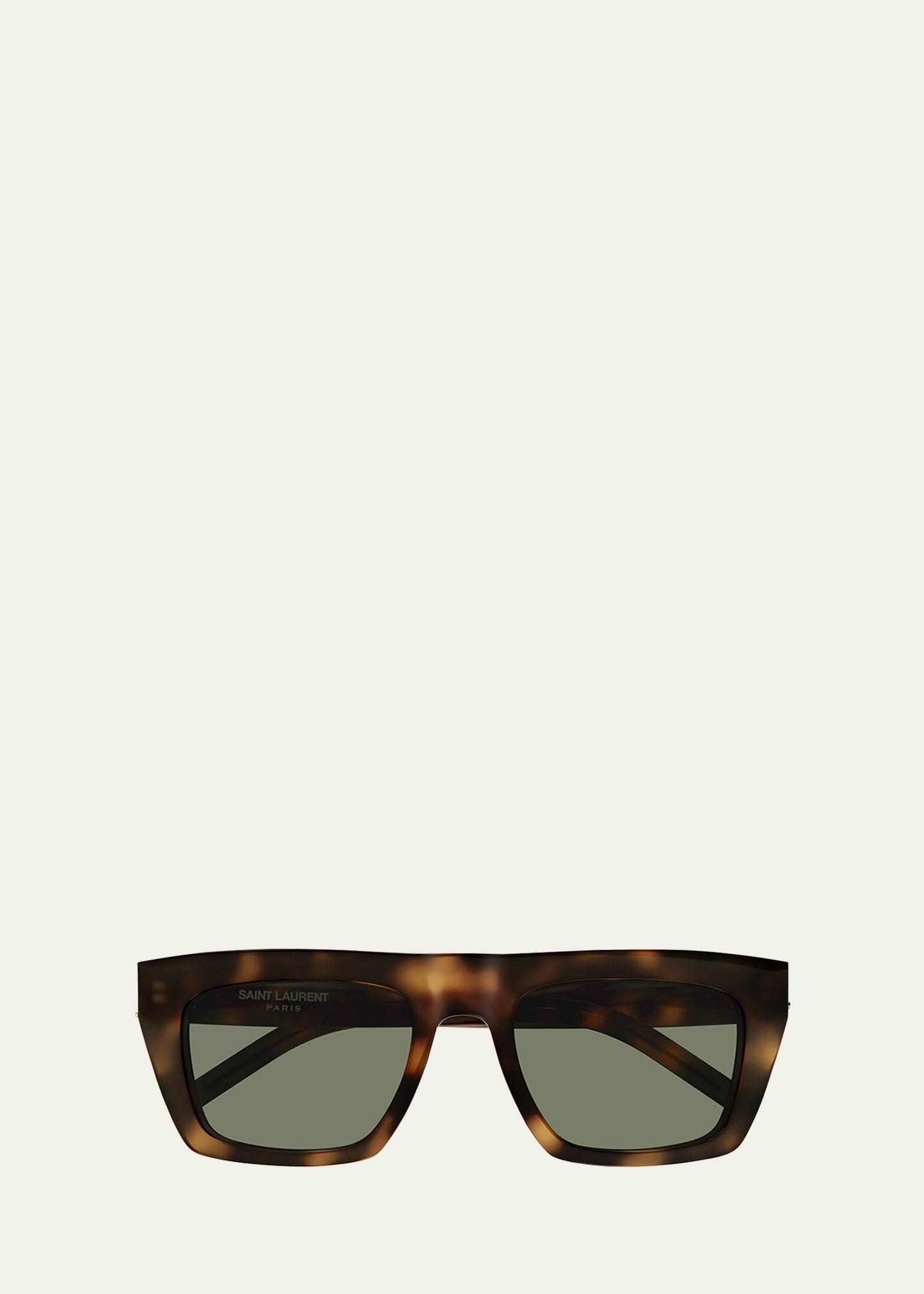 YSL Acetate Flat-Top Rectangle Sunglasses - 1