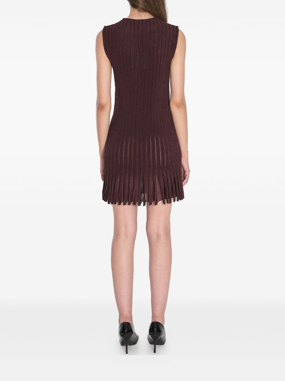 striped sleeveless mini dress - 4