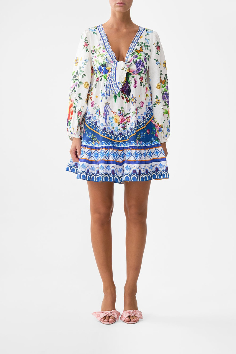 CAMILLA SHORT TIE FRONT BLOUSON DRESS outlook