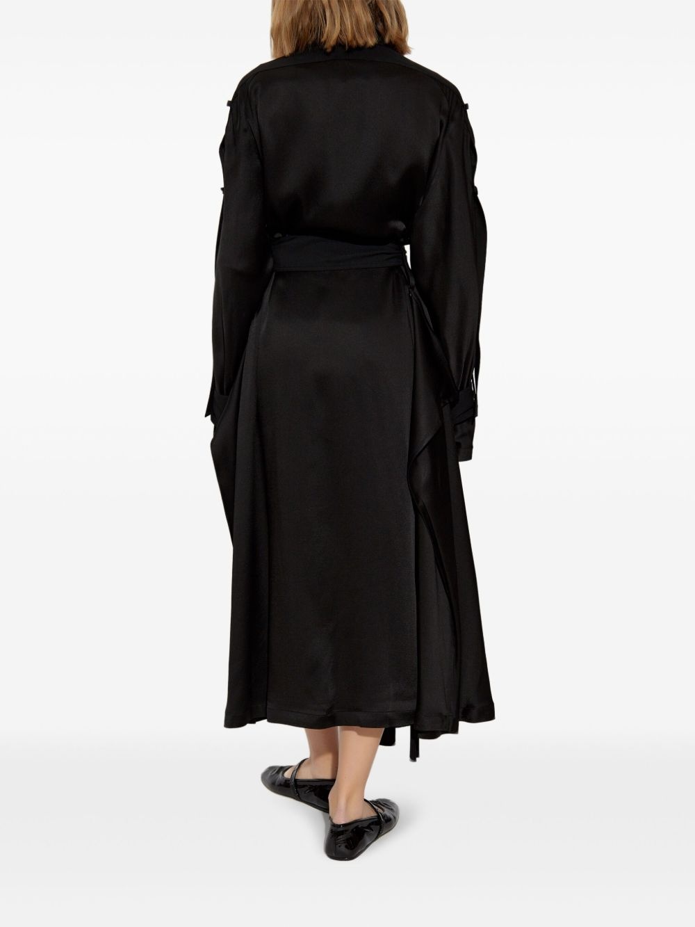 contrast-trim trench coat - 4