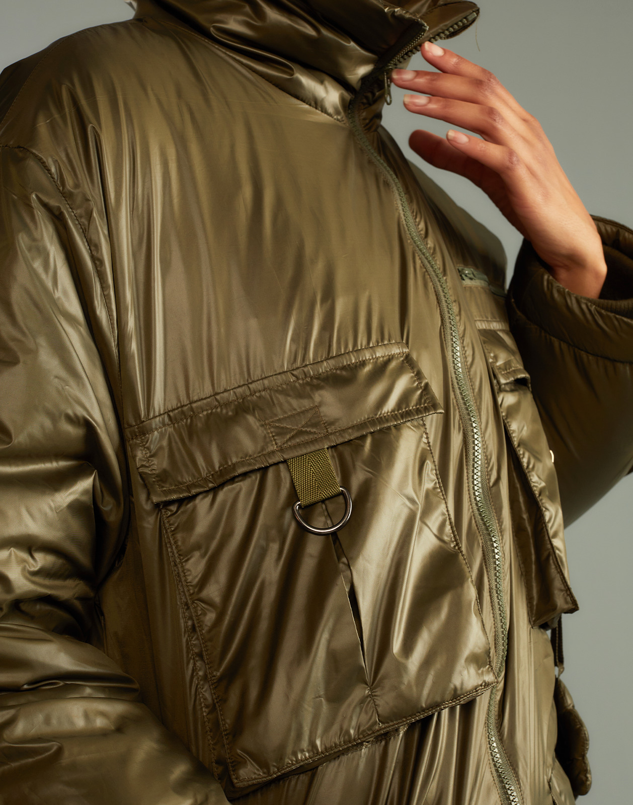 Cargo Pocket Puffer Coat - 9