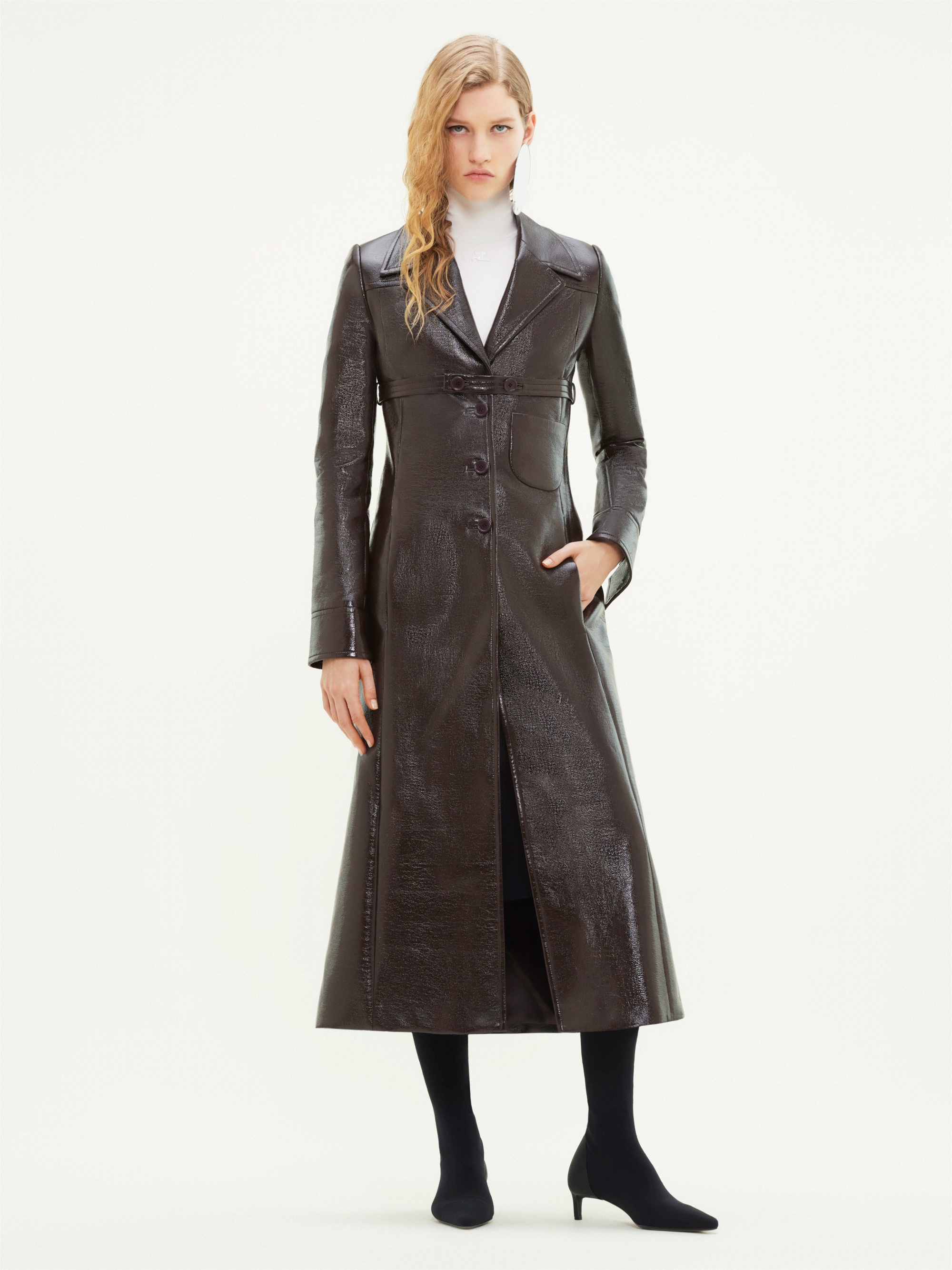 BELTED HERITAGE VINYL COAT - 2