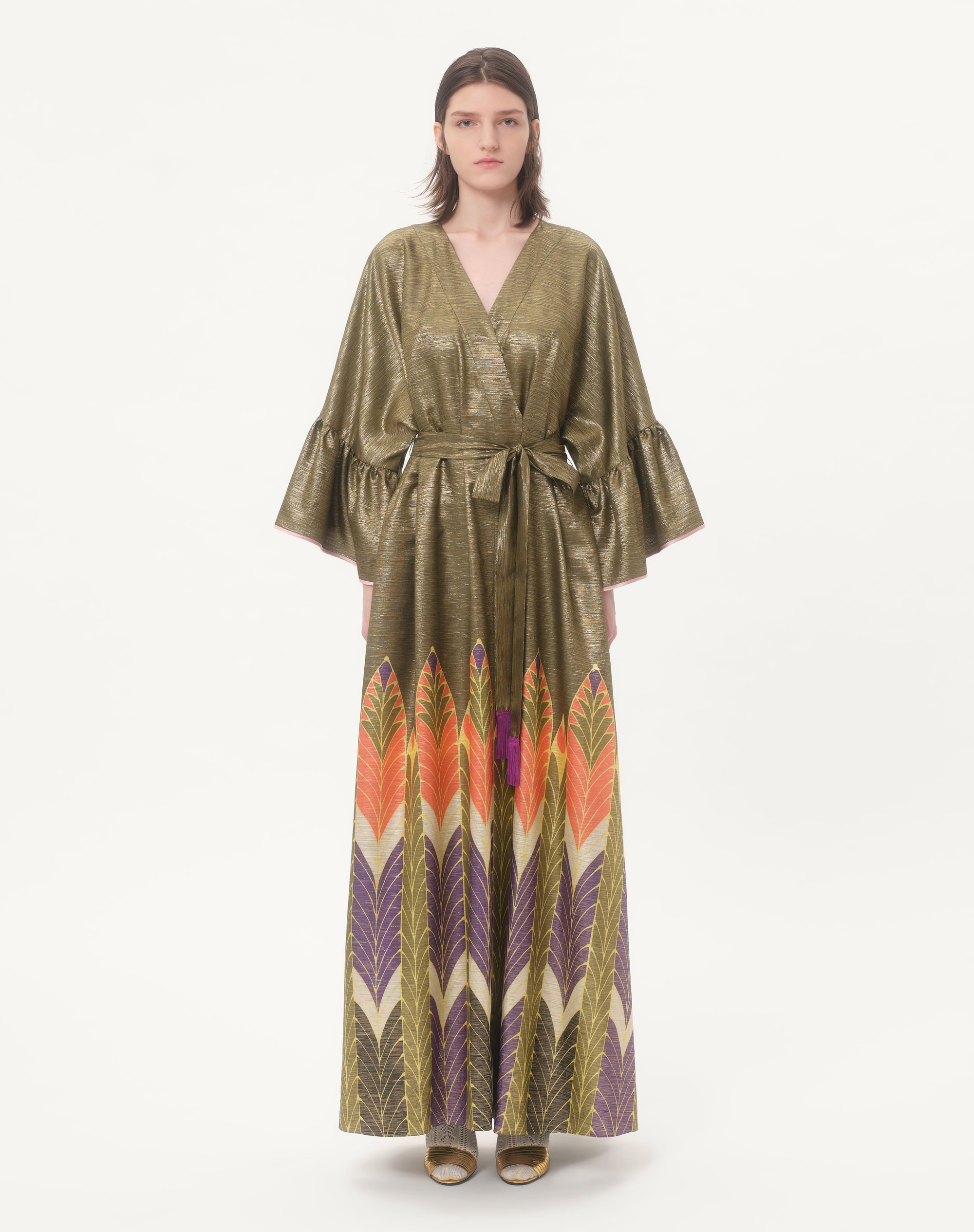 LONG LUREX DRESS WITH VOYAGE IMAGINAIRE PRINT - 4