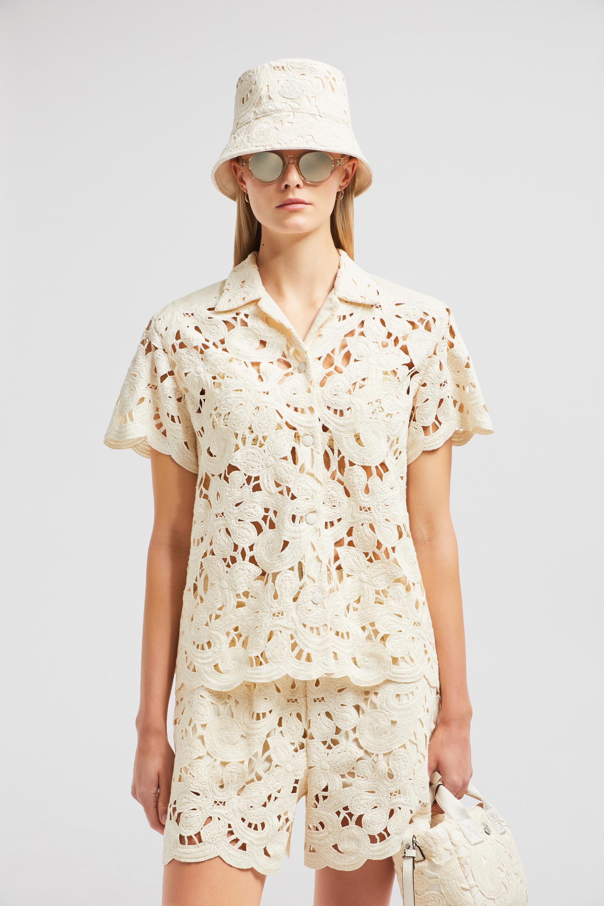 Floral Macramé Short Sleeve Shirt - 2