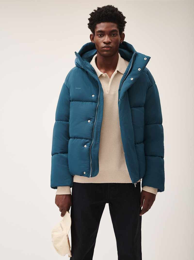 PANGAIA Men’s Flower-Warmth Recycled Nylon Puffer - Storm Blue outlook