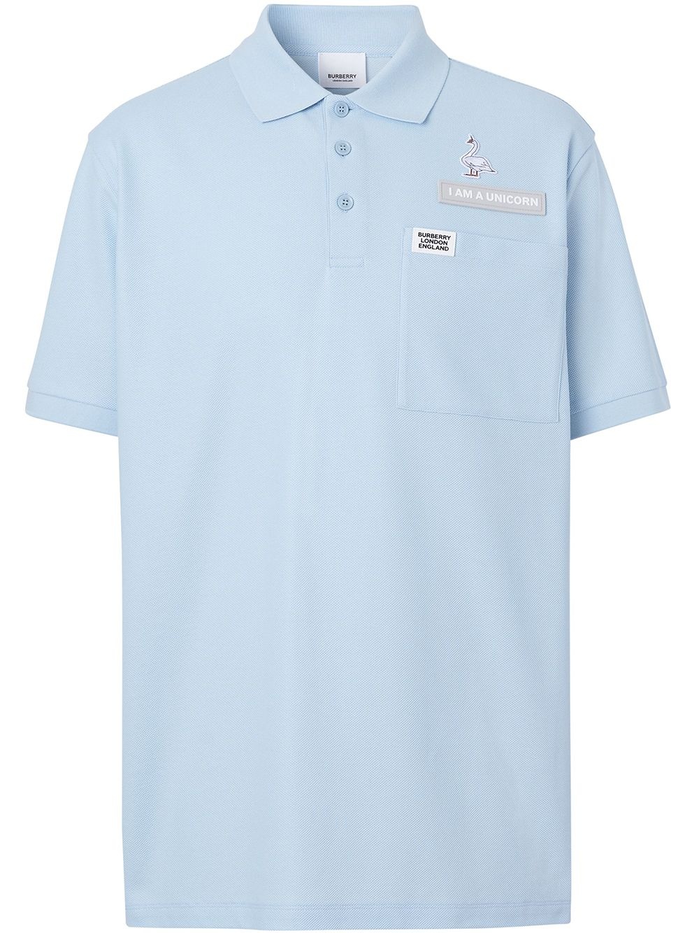 Swan and Slogan applqués polo shirt - 1