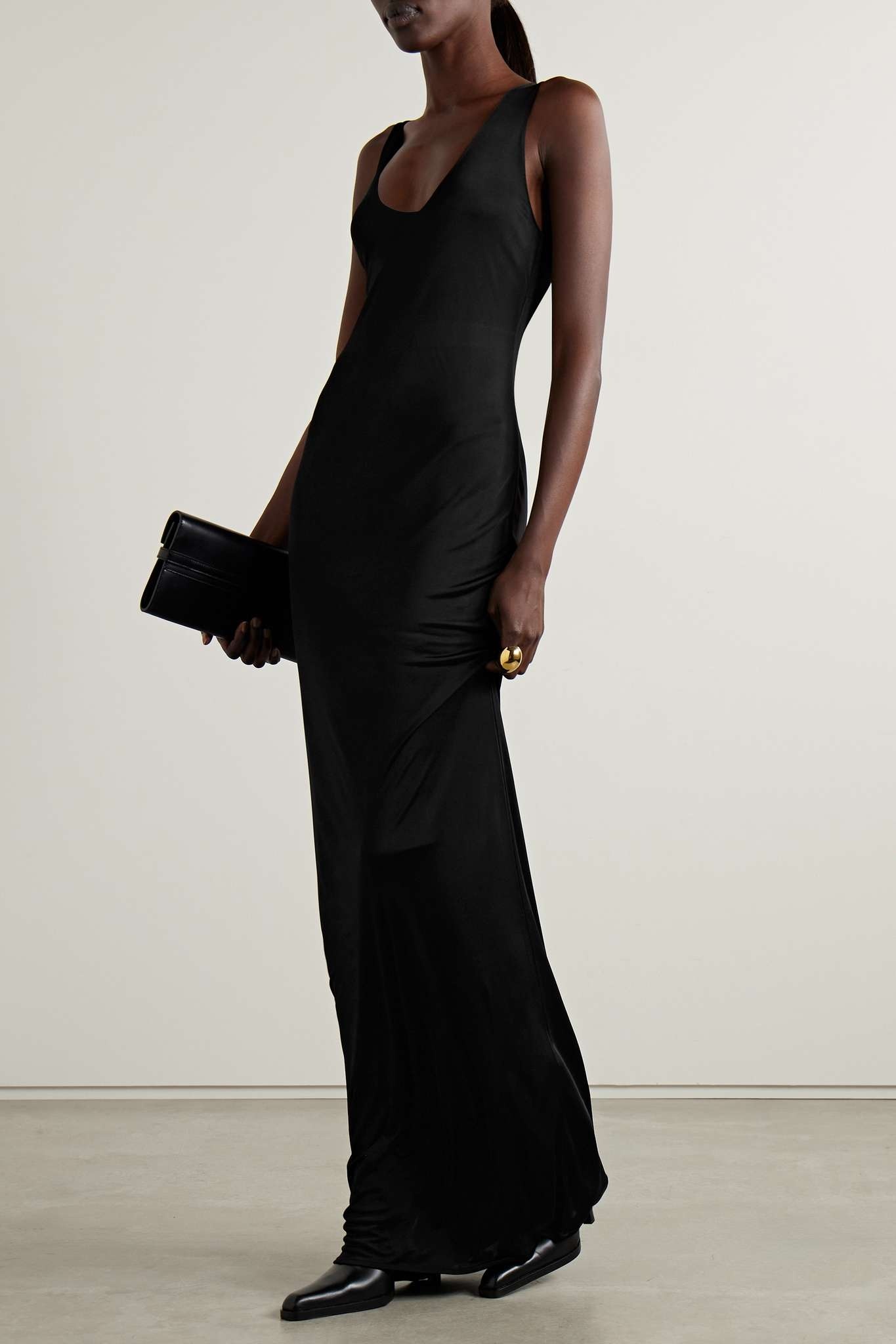 ワンピース Saint Laurent Long Dress In Shiny Jersey SAINT LAURENT one shoulder long dress in shiny jersey | ysl