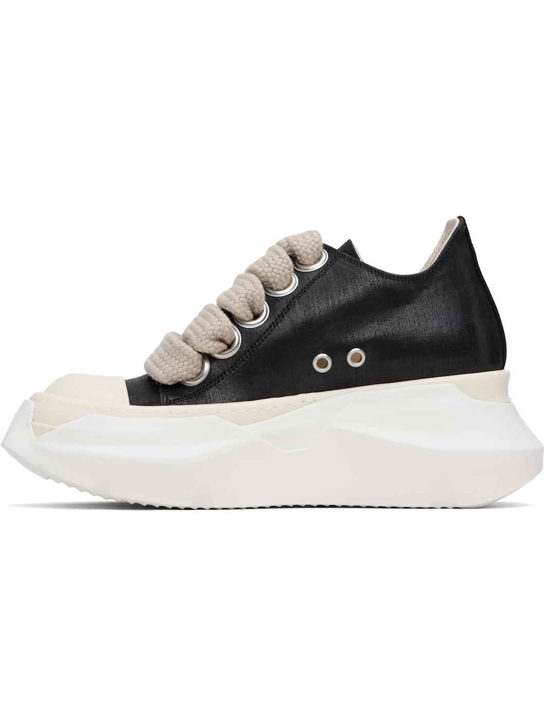 Black Hollywood Jumbo Laces Abstract Low Sneak Sneakers - 3