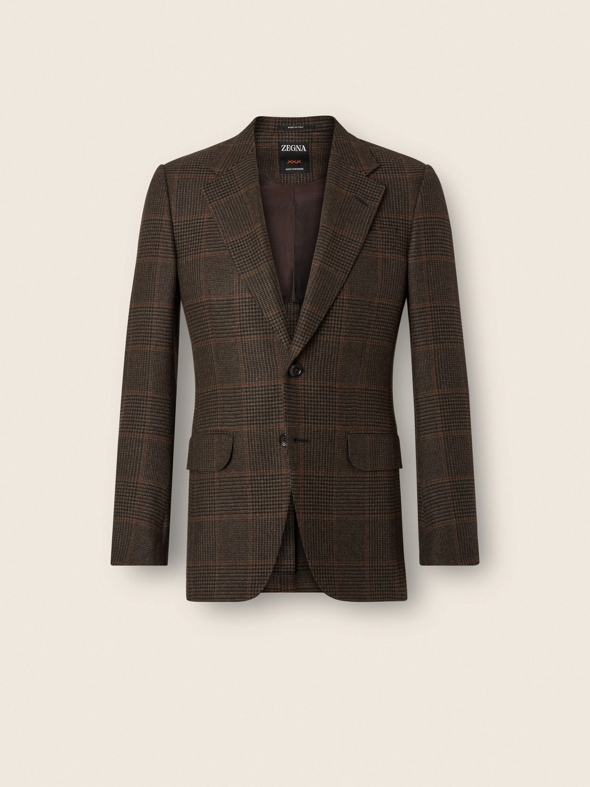 DARK OLIVE GREEN AND BLACK OASI CASHMERE JACKET - 1
