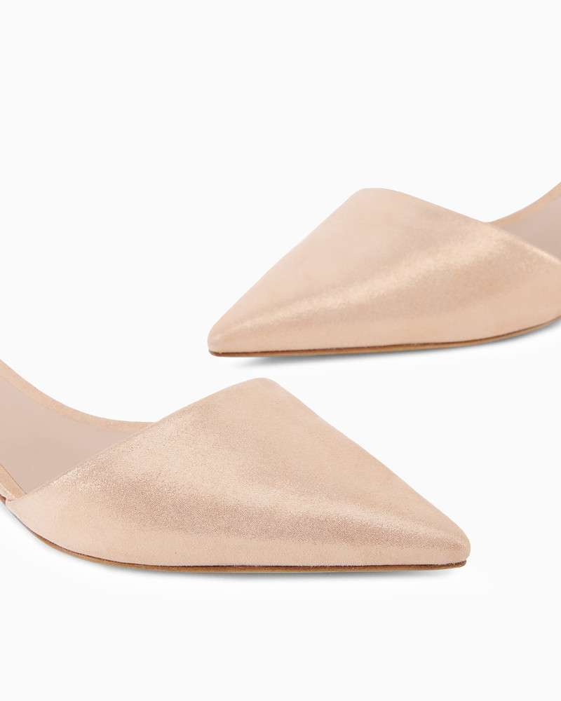 Laminated suede d'Orsay court shoes 5