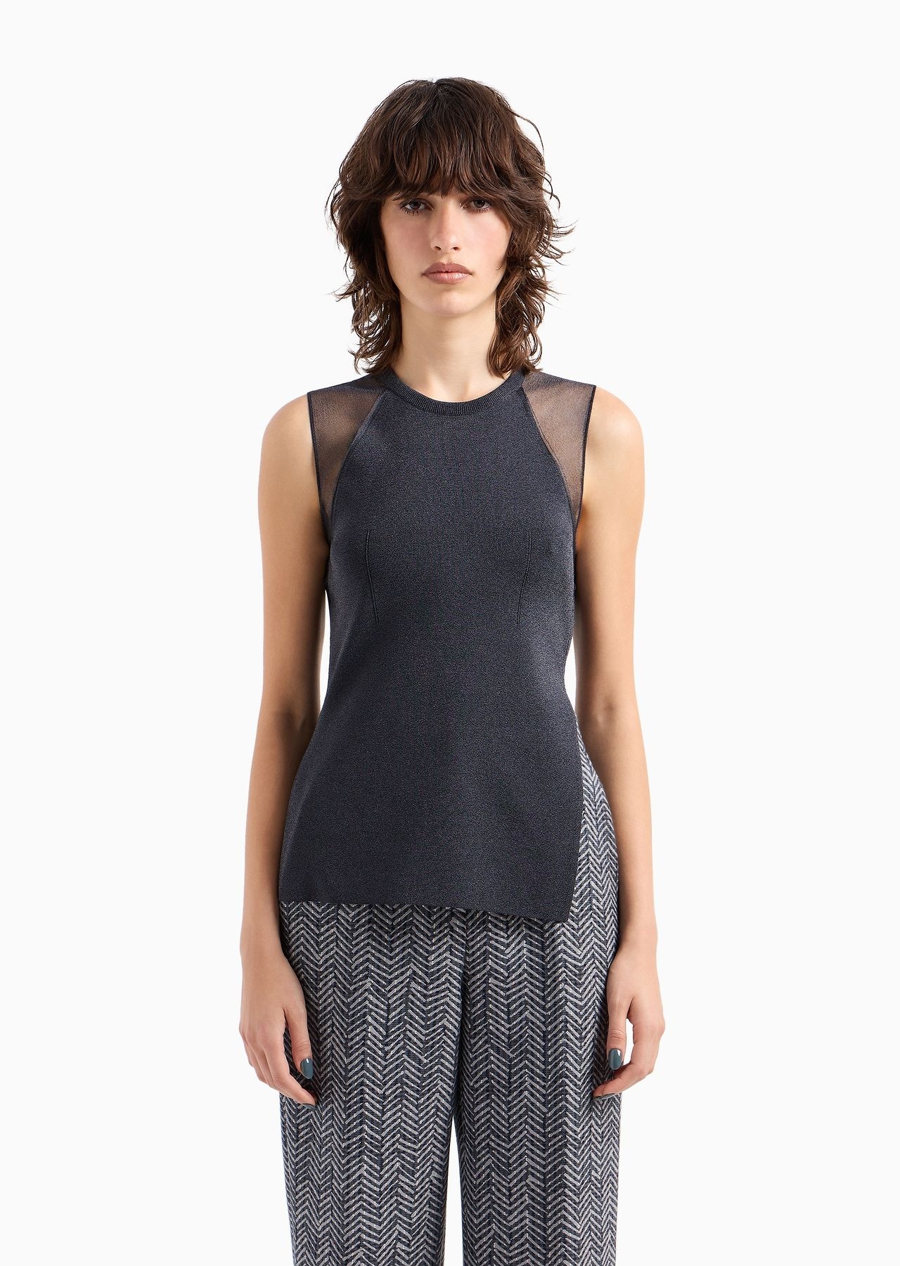 Stretch viscose-blend knit top - 2