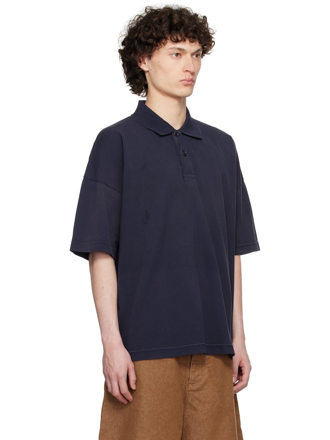 Navy Anchor Print Polo - 2