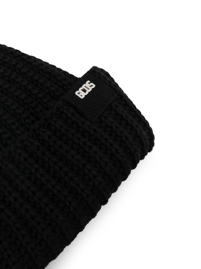 GCDS logo-patch ribbed beanie outlook