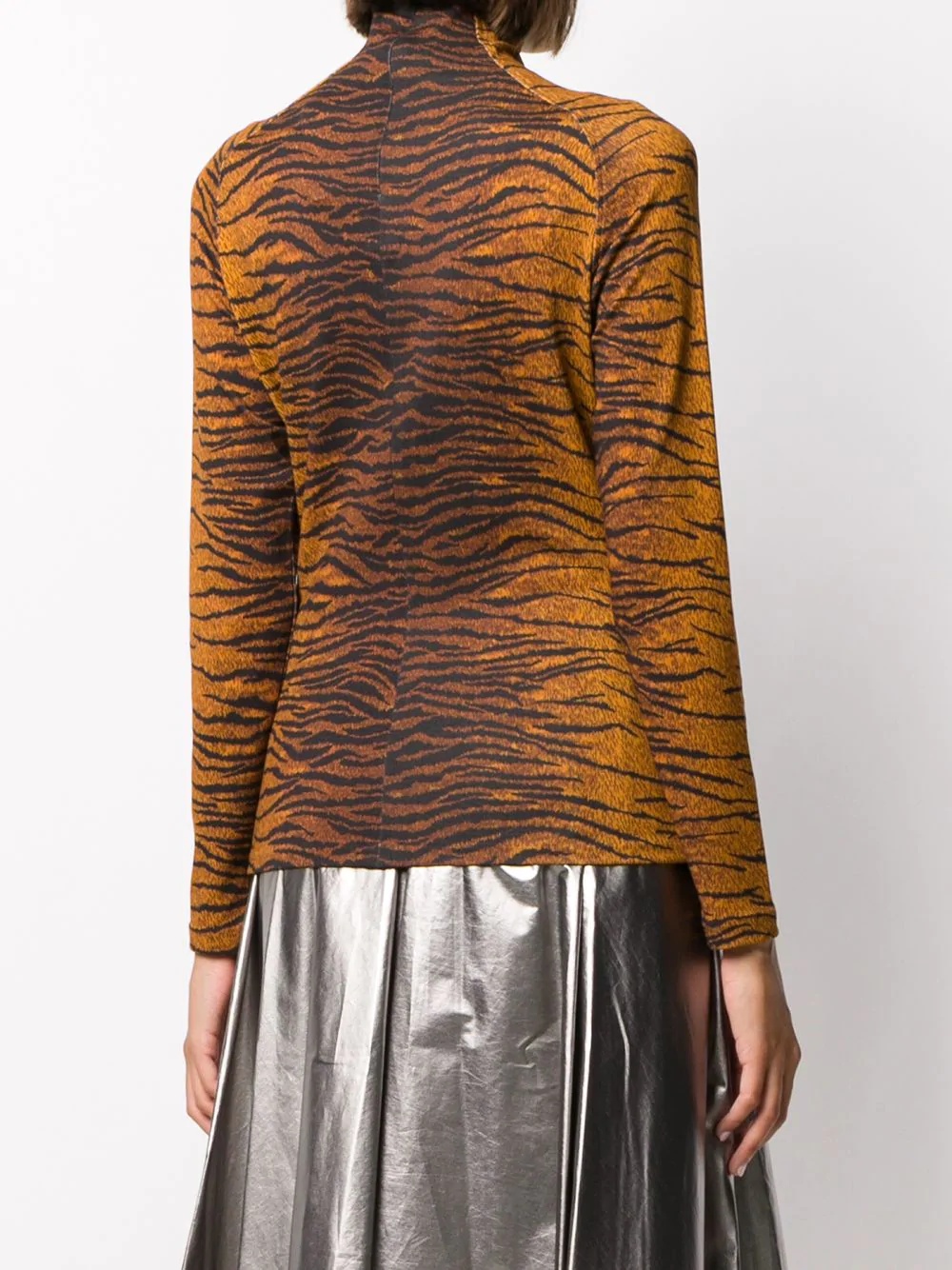 tiger-print long-sleeve top - 4