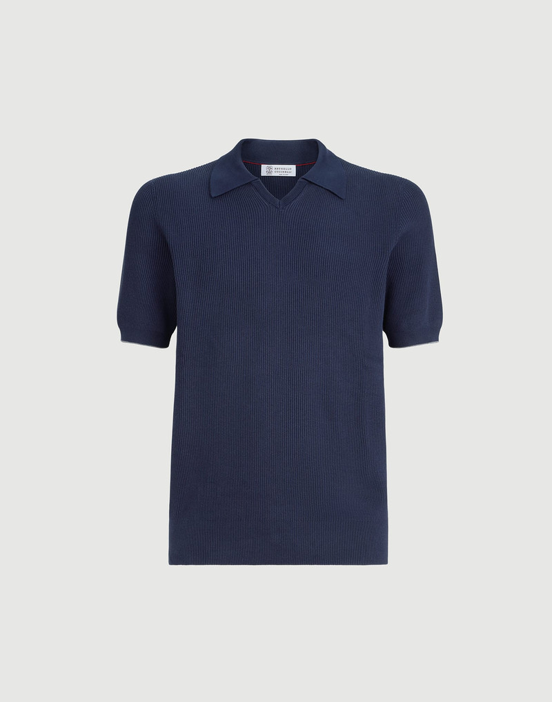 Cotton English rib knit polo 1