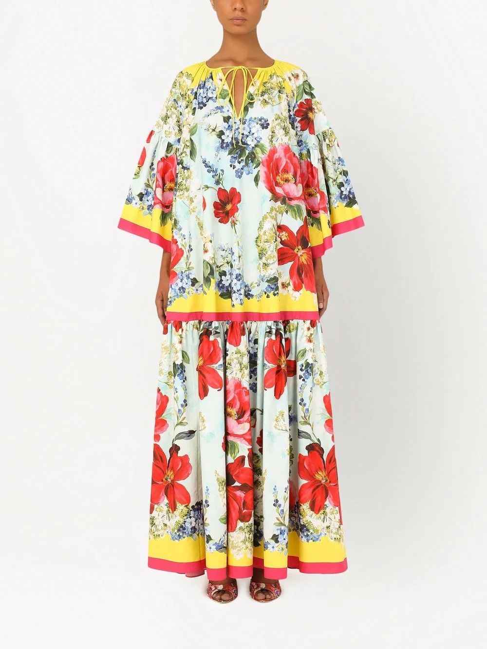 floral-print cotton maxi dress - 3