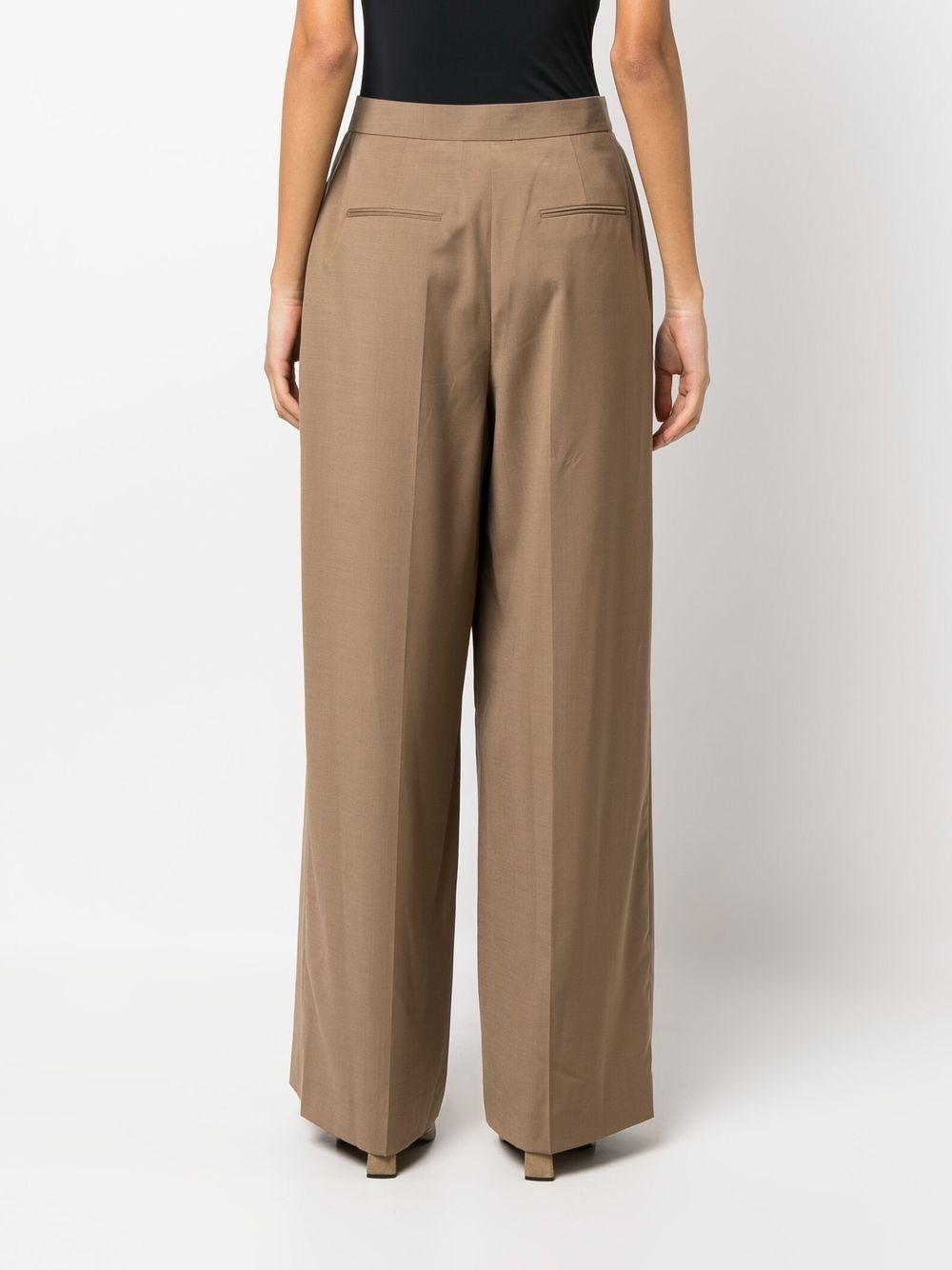high-waisted straight-leg trousers - 4