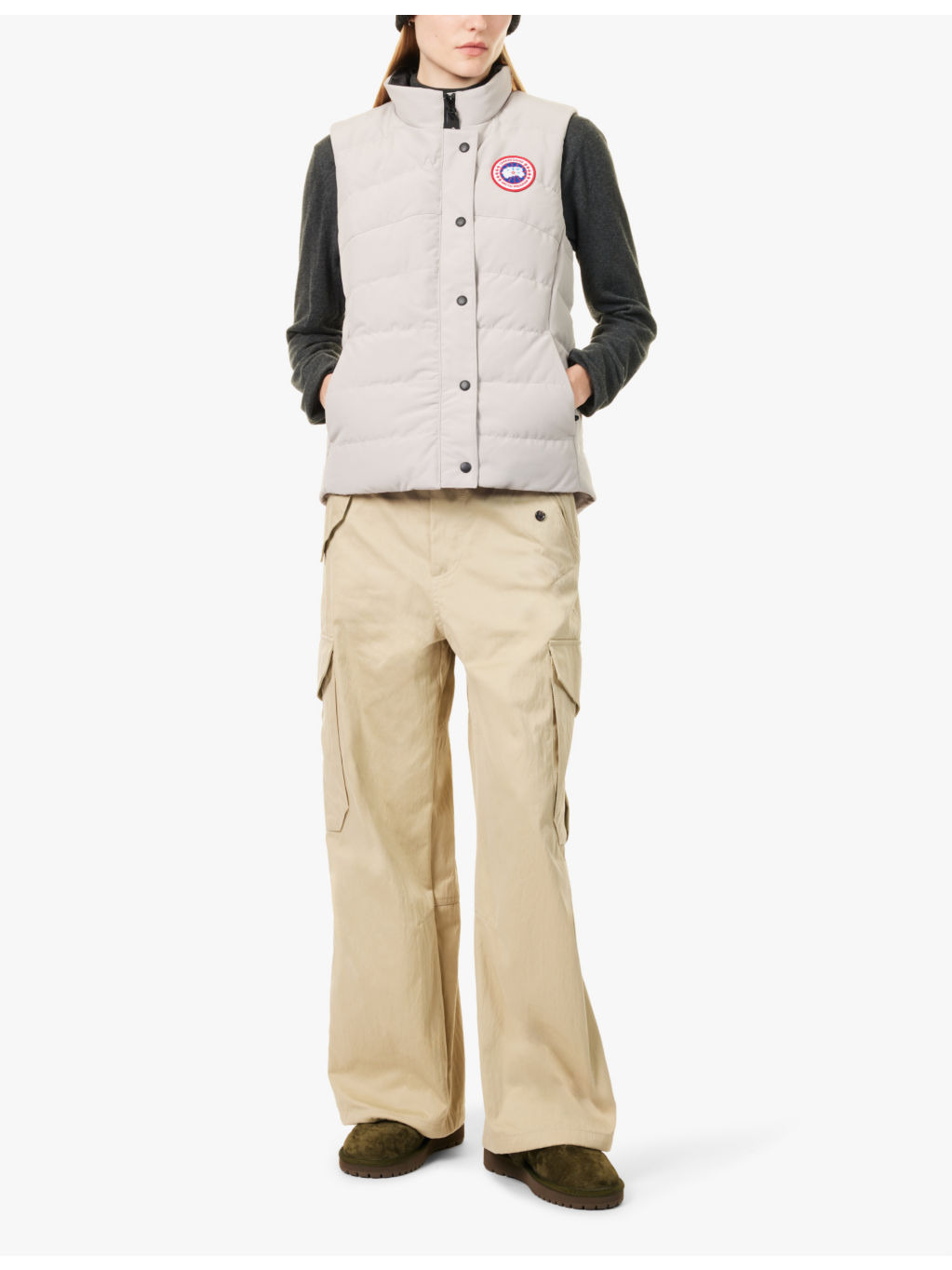 Funnel-neck brand-patch shell gilet - 2
