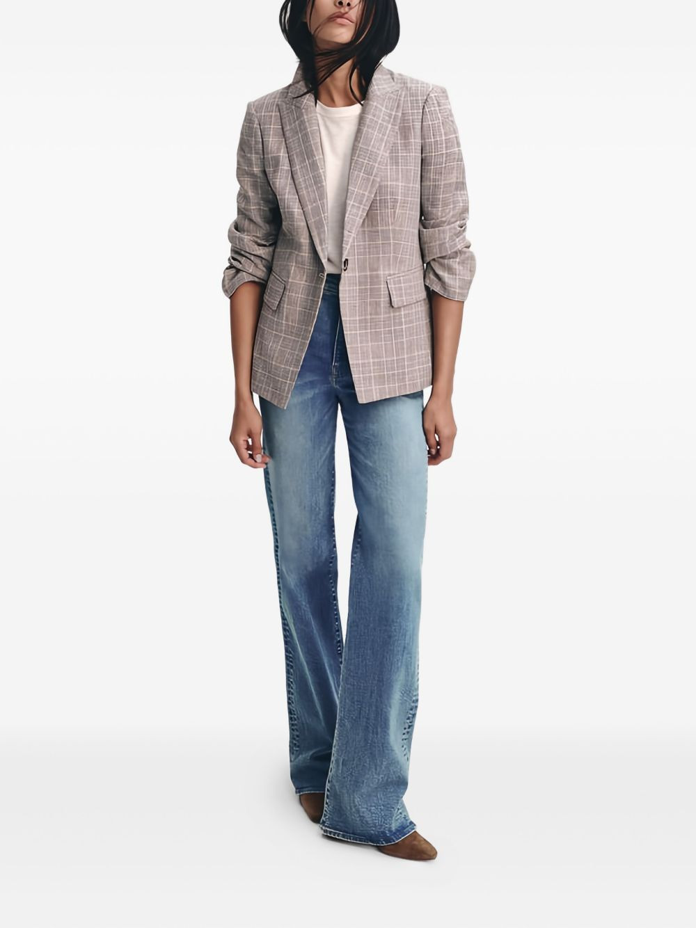 Obie Dickey plaid-pattern single-breasted blazer - 2