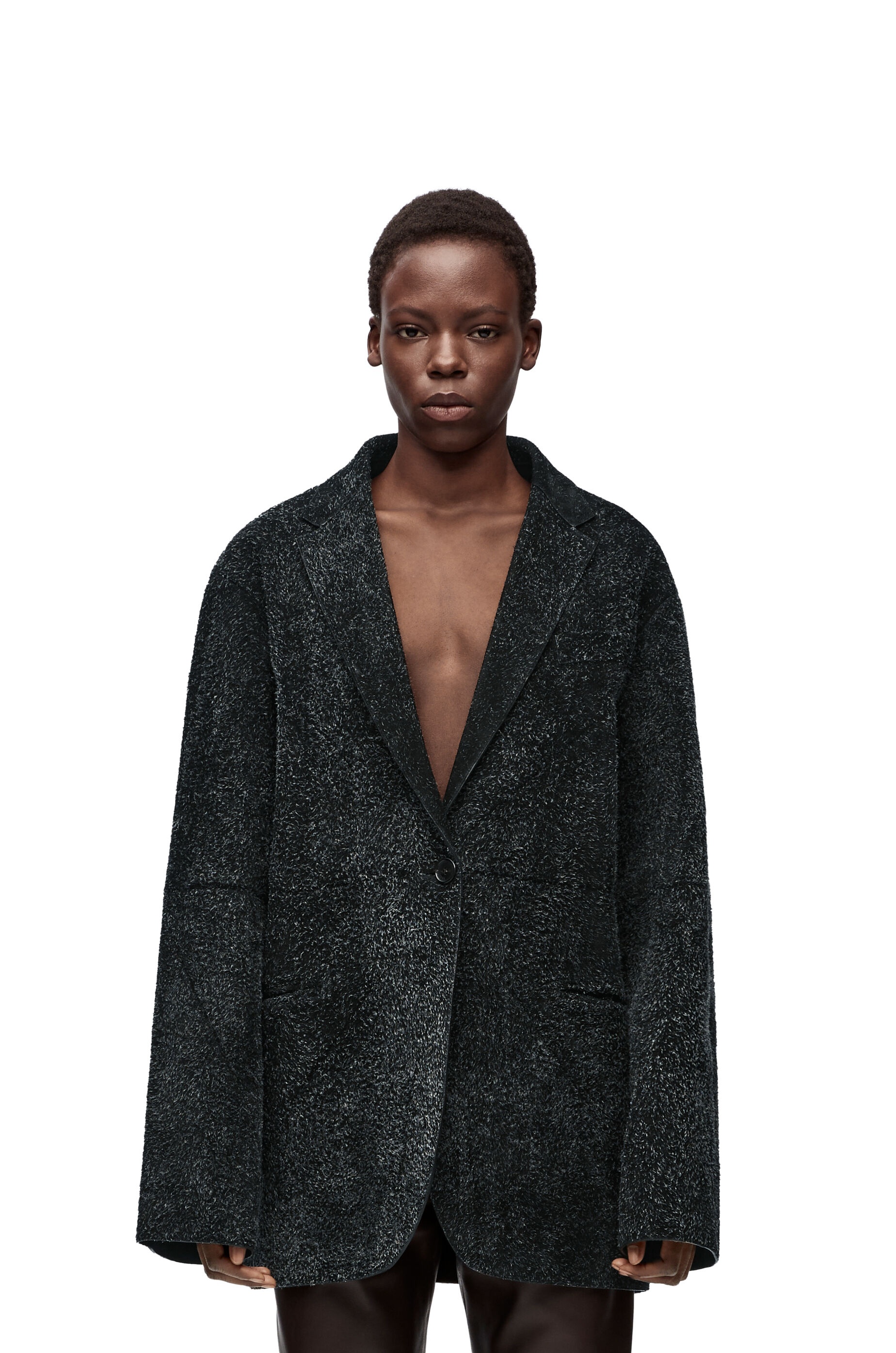 Tailored jacket in suede calfskin - 3