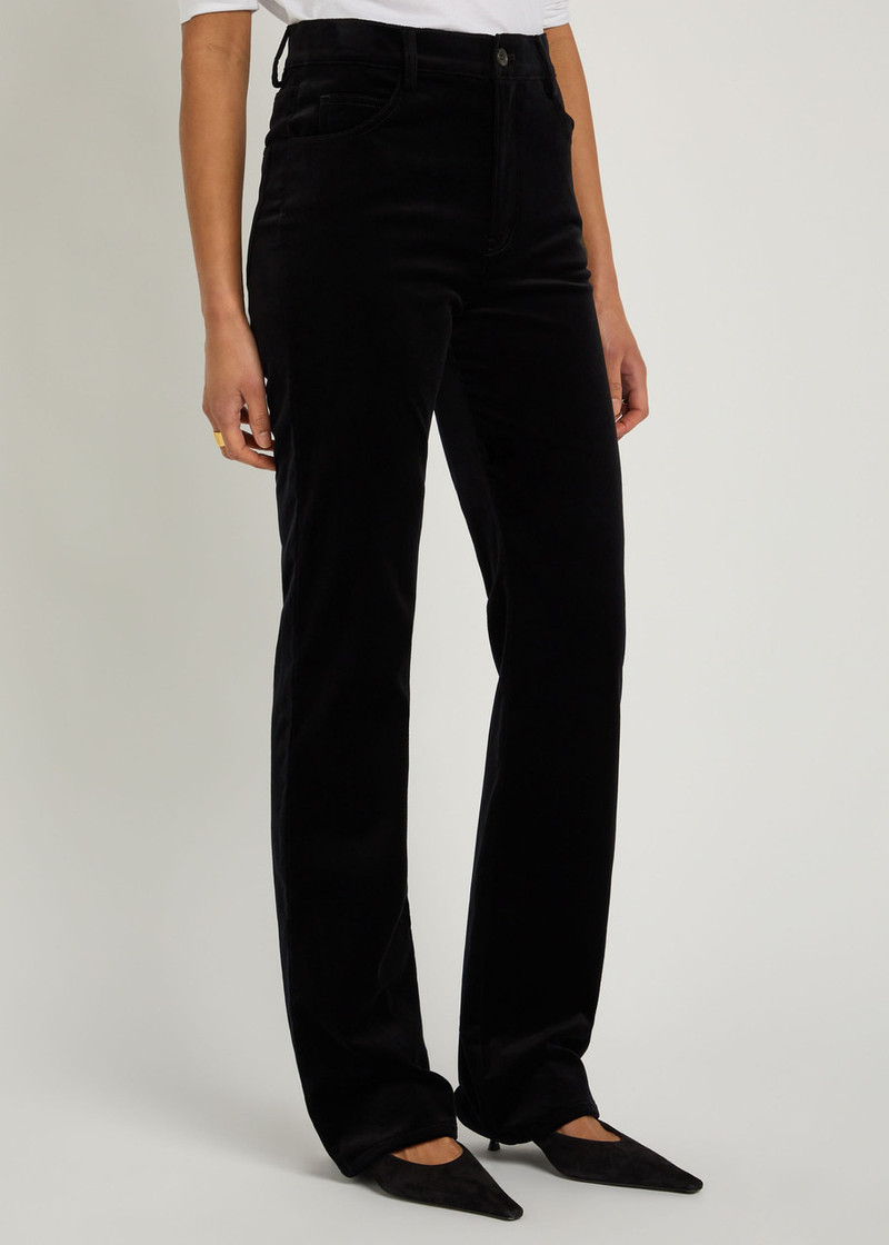NILI LOTAN Nili Lotan Joan Straight-leg Velvet Trousers outlook