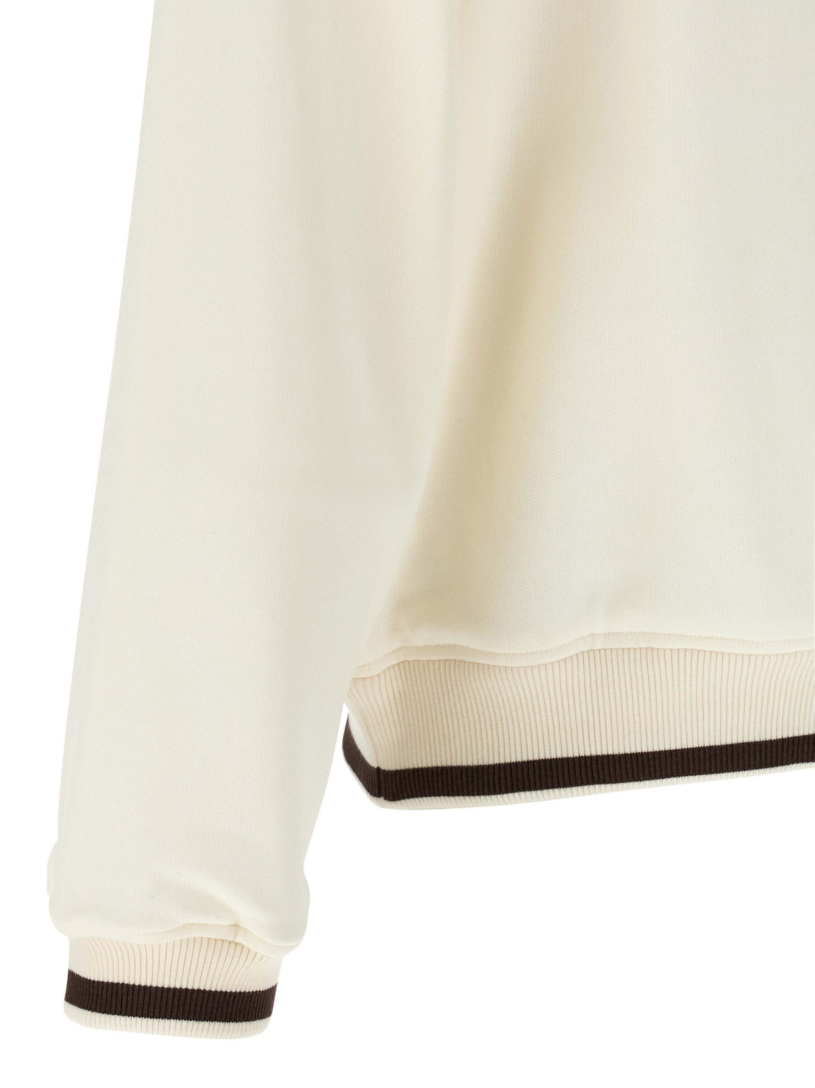 Logo Embroidery Hoodie Sweatshirt White - 4