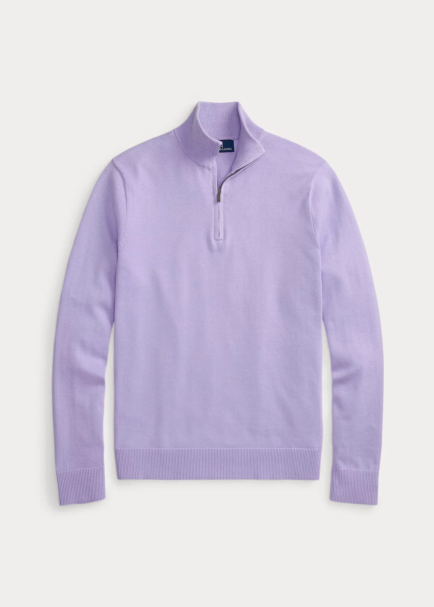 Cotton Quarter-Zip Mockneck Sweater - 1