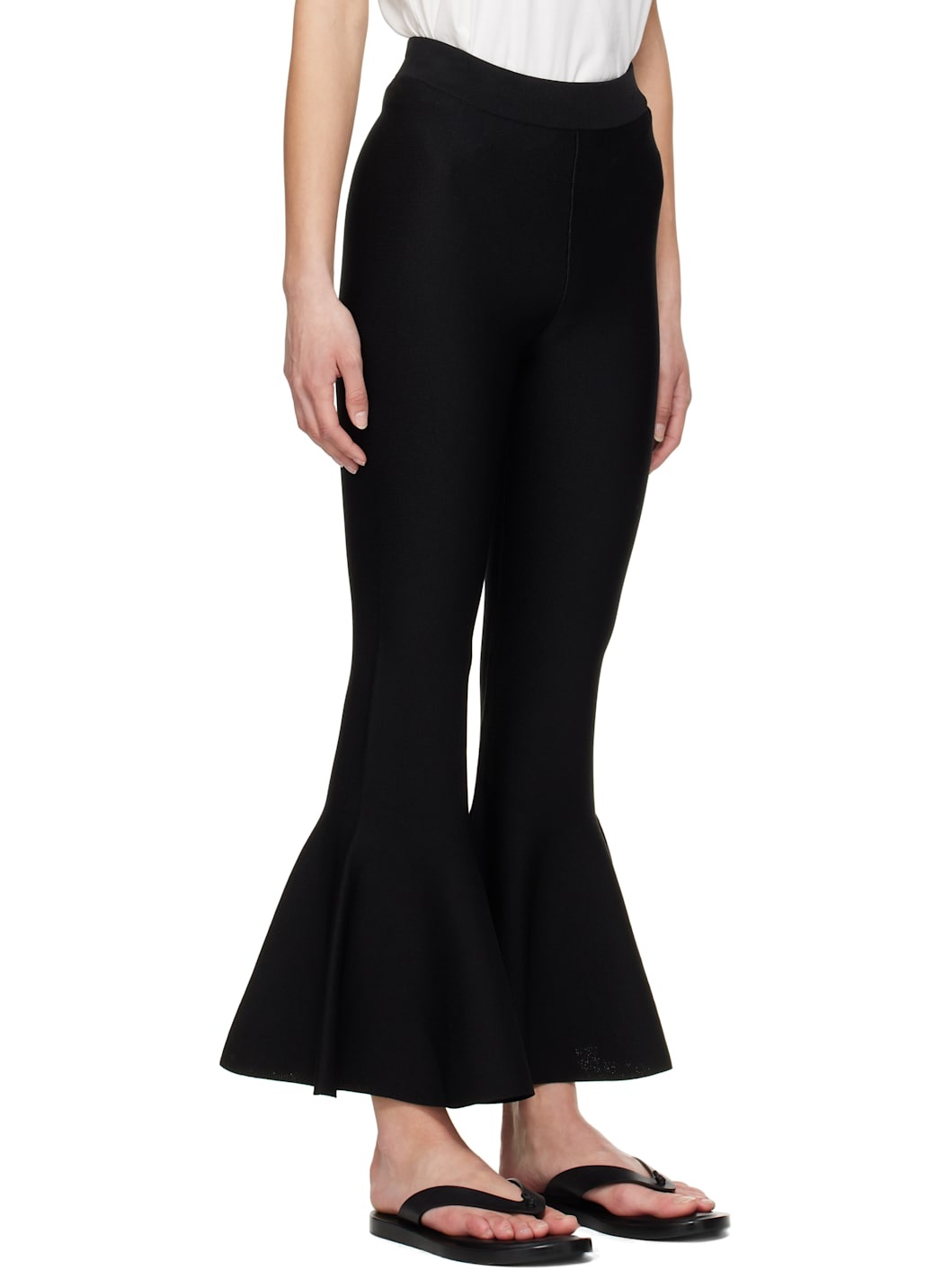 Black Godet Short Lounge Pants - 2