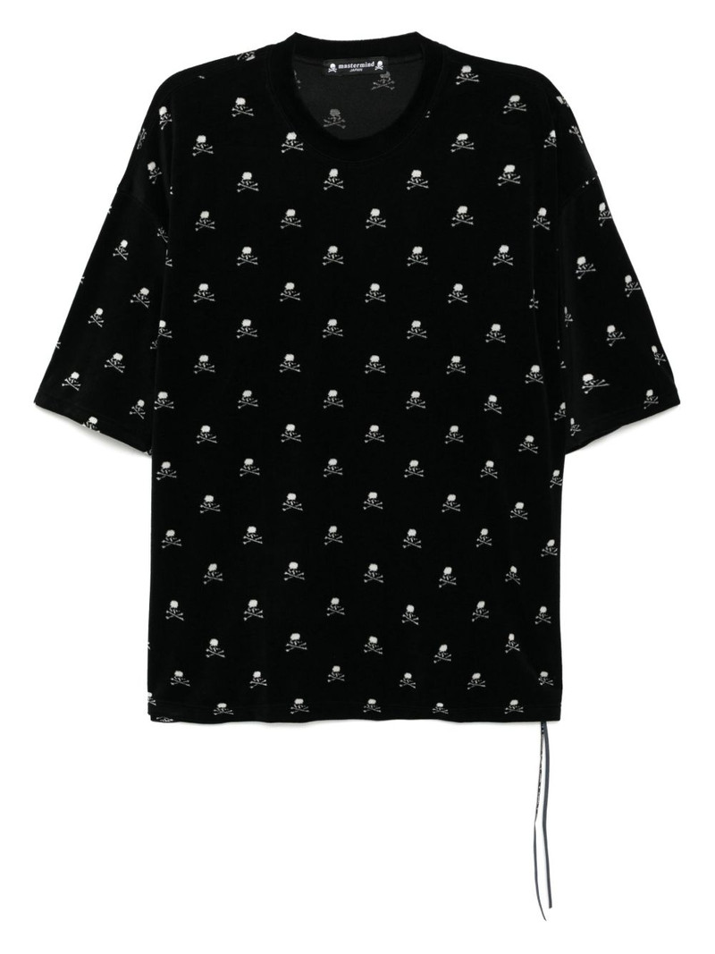 velvet logo-print T-shirt 1