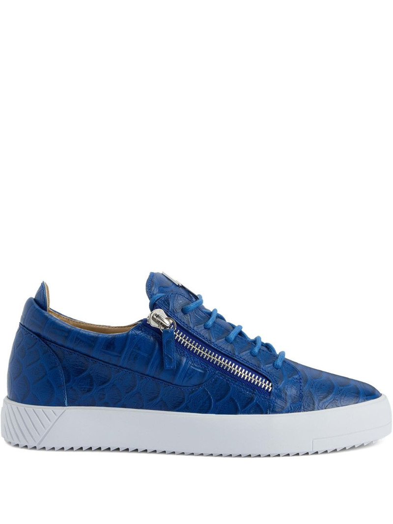 Frankie crocodile-effect zip sneakers 1