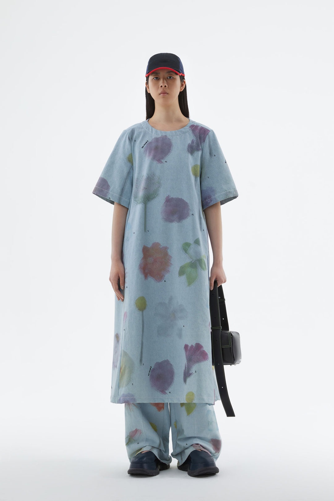 DENIM DRESS WITH FLOWER PRINT - 2