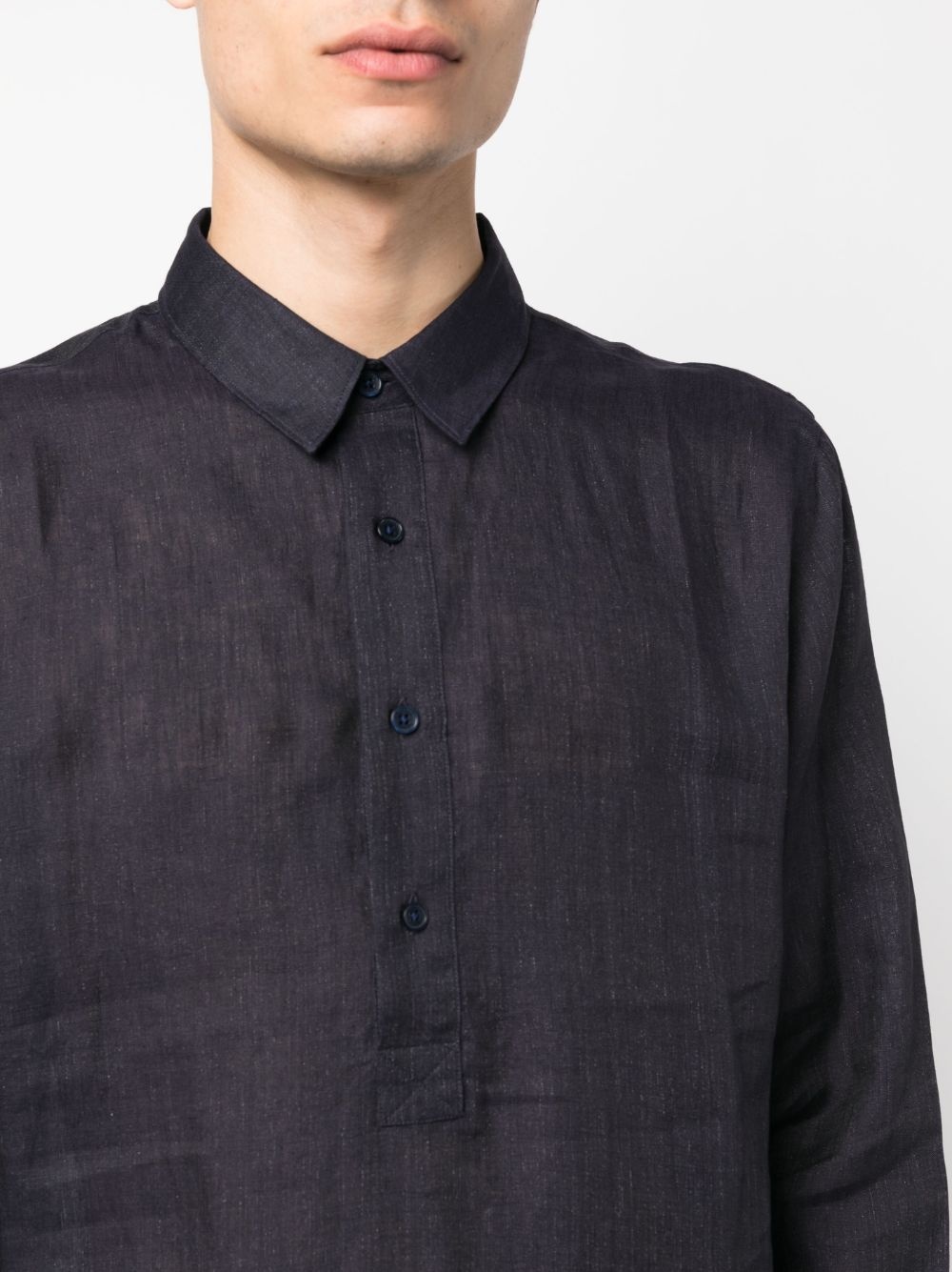 long-sleeve linen shirt - 5