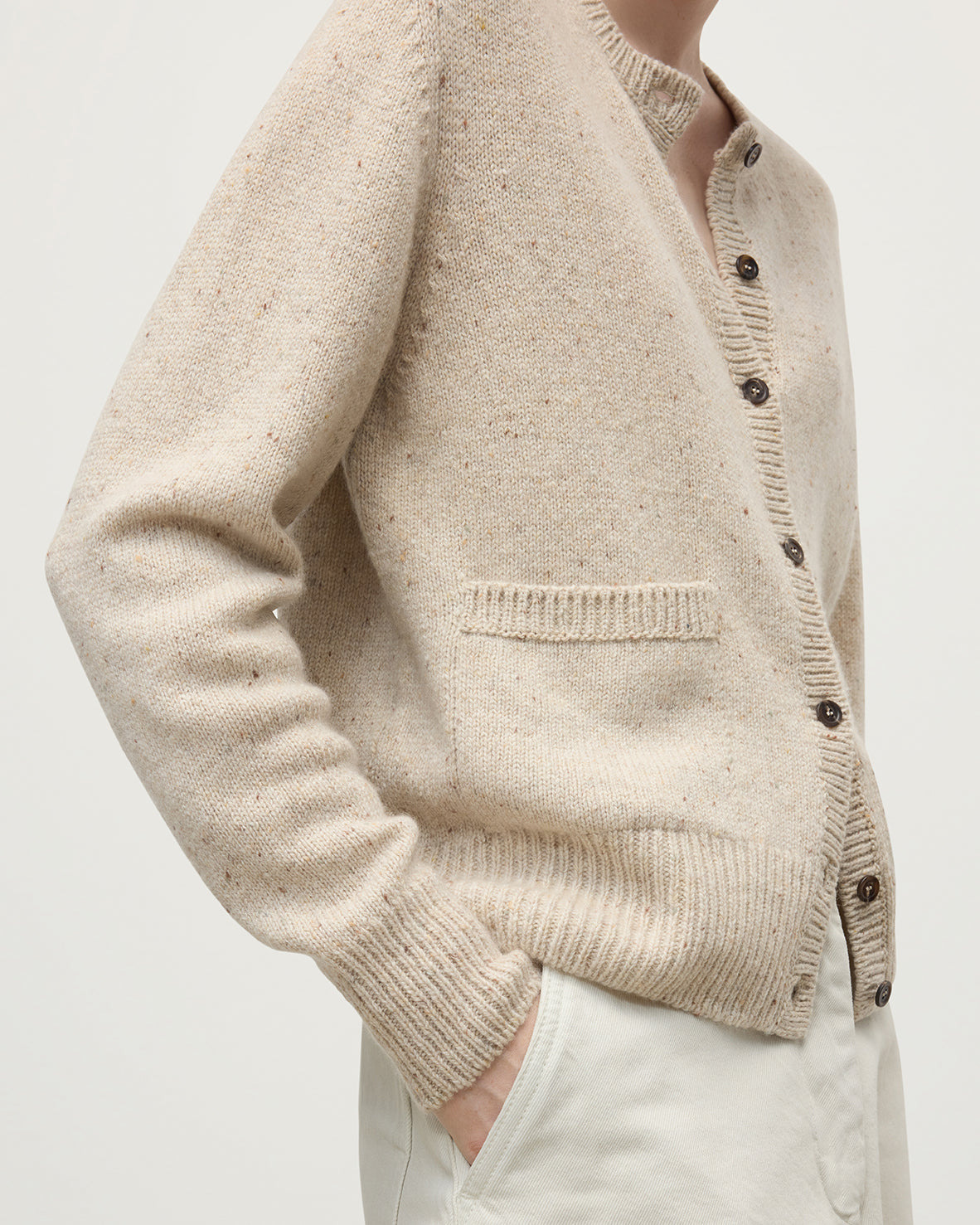 Donegal Cashmere Cream Cardigan - 5