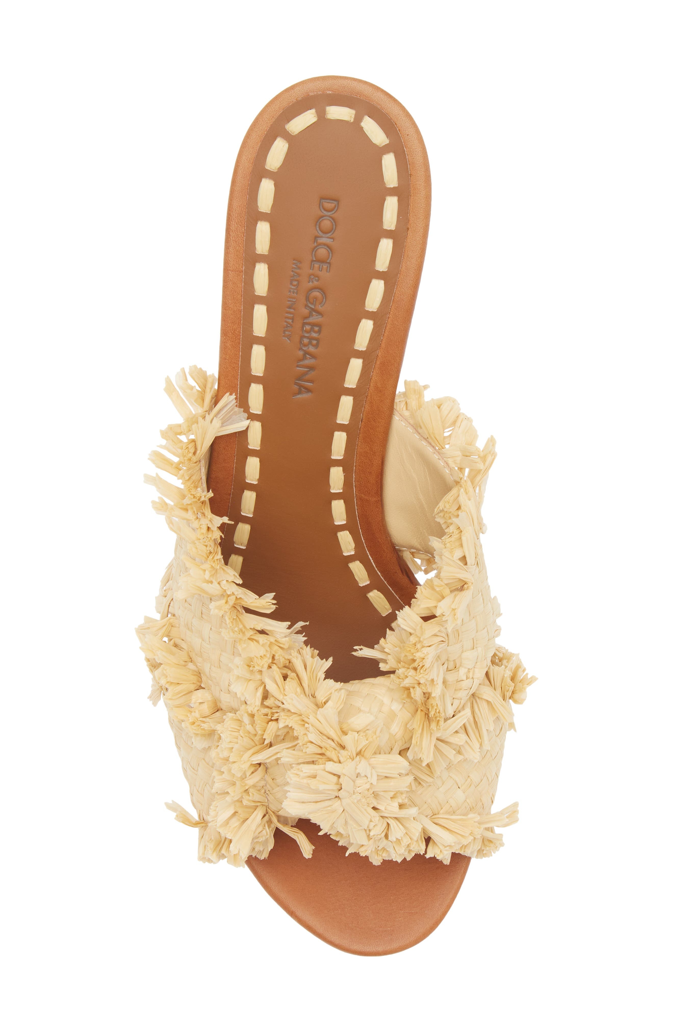 Dolce&Gabbana Raffia Platform Sandal in 8W058 Legno/Sabbia at Nordstrom - 5