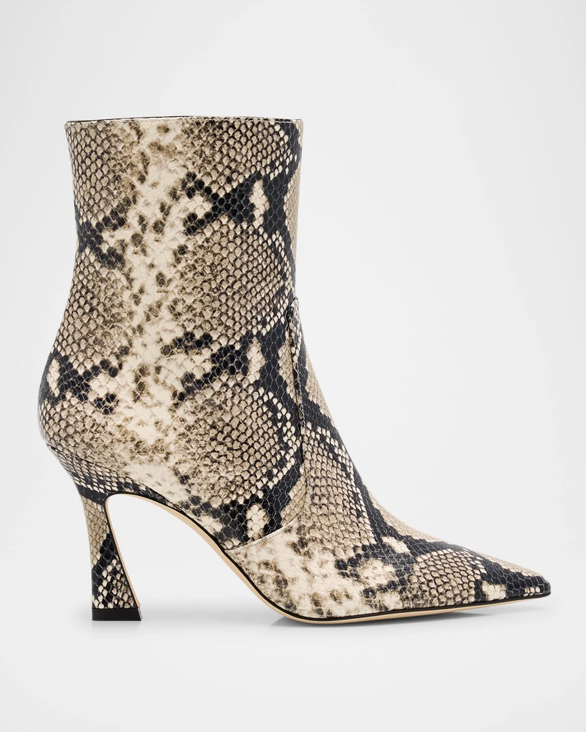 Vinnie Snake-Printed Leather Booties - 1
