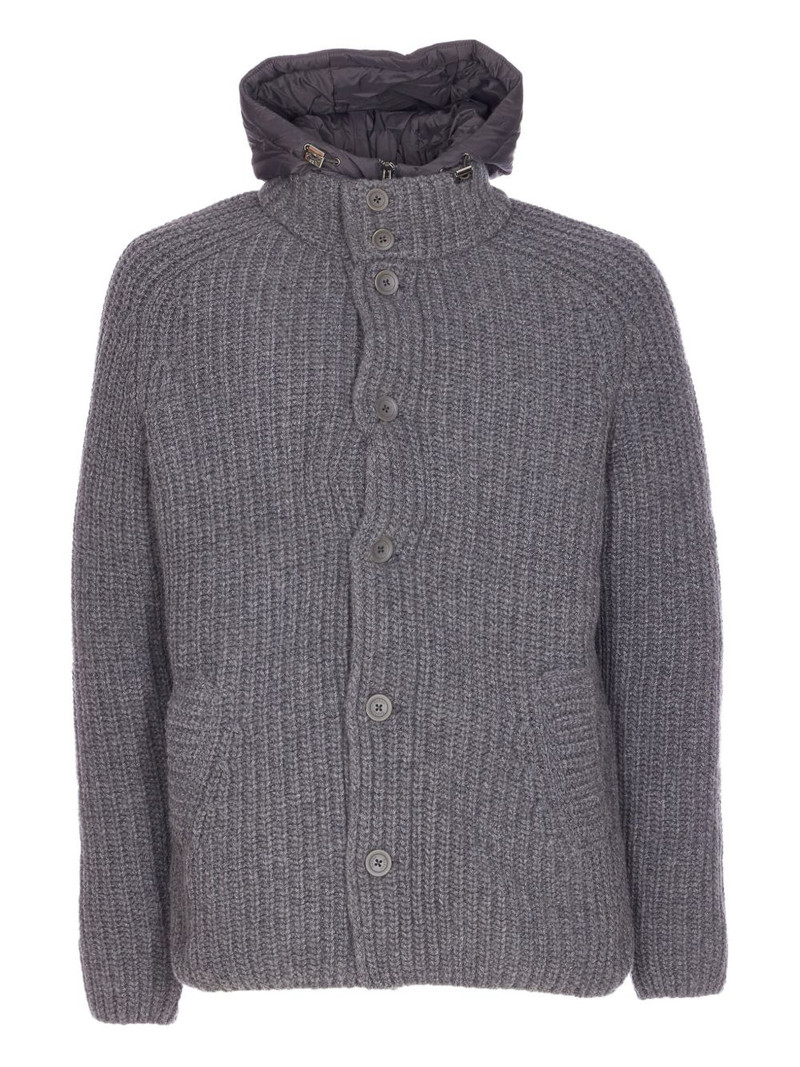 hooded knitted padded jacket 1
