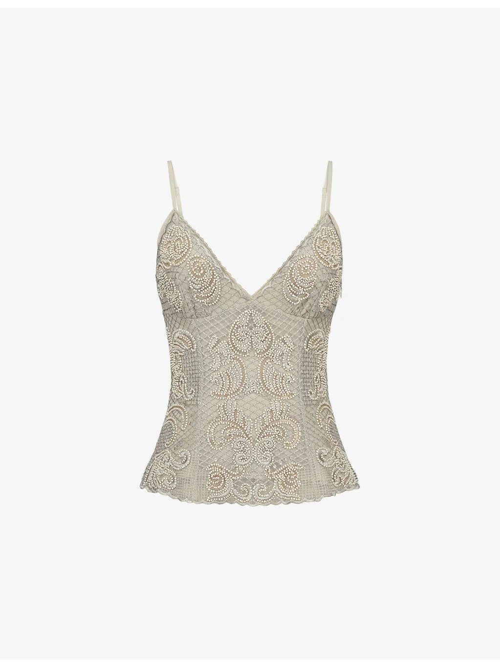 Catarina Bead-Embellished Mesh Top - 1