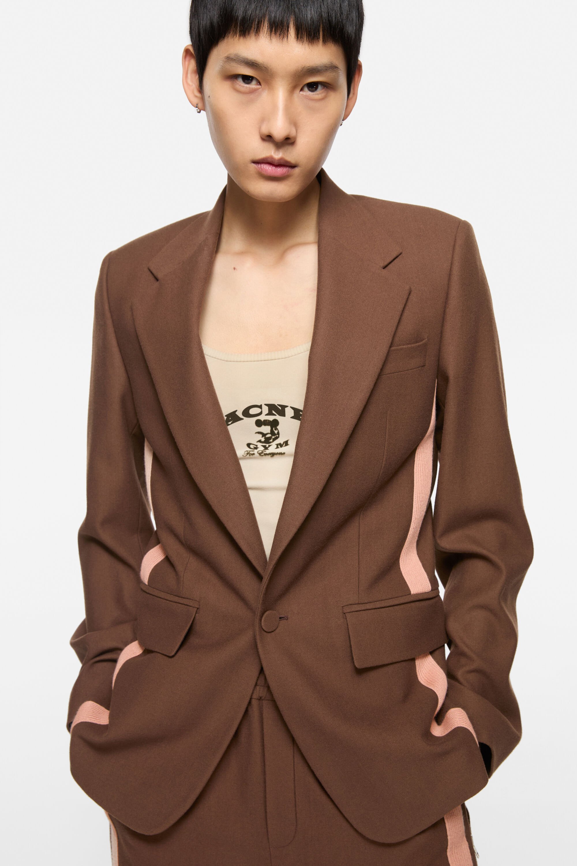 Fitted suit jacket - Chocolate brown - 4