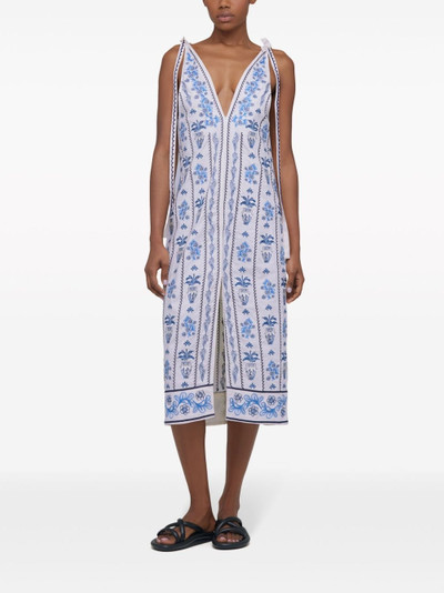 Agua by Agua Bendita Suspiro embroidered linen dress outlook